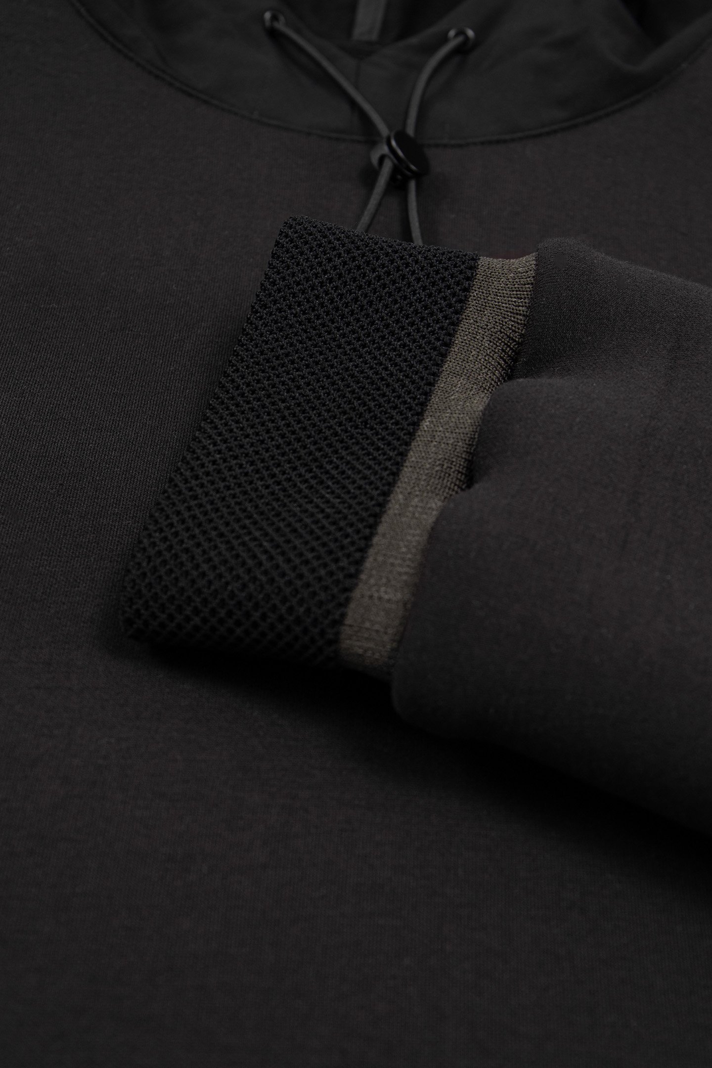 BLACK NEOPRENE HOODED SWEATSHIRT EASY CARE HOMME 7