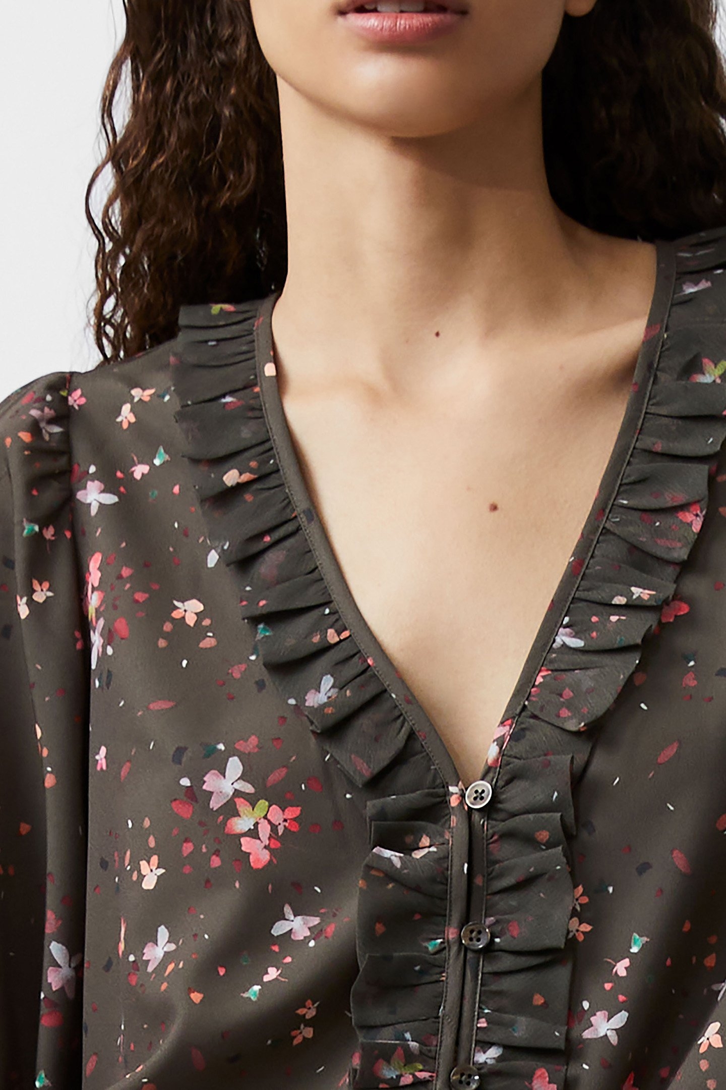 CARINA ABENY CREPE TOP OLIVE NIGHT MULTI 4