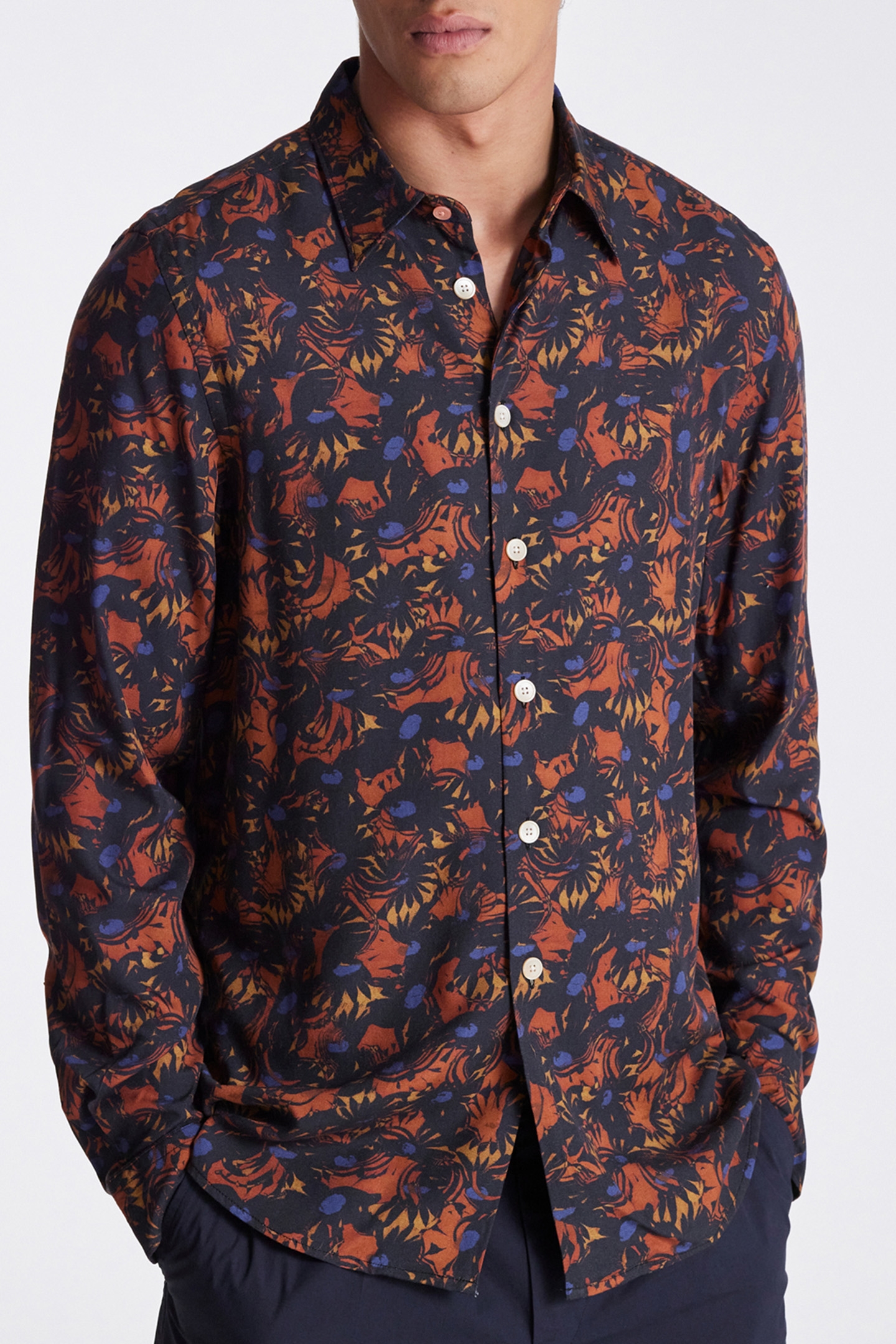 MENS LS REGULAR FIT SHIRT OCHRE YELLOW 1