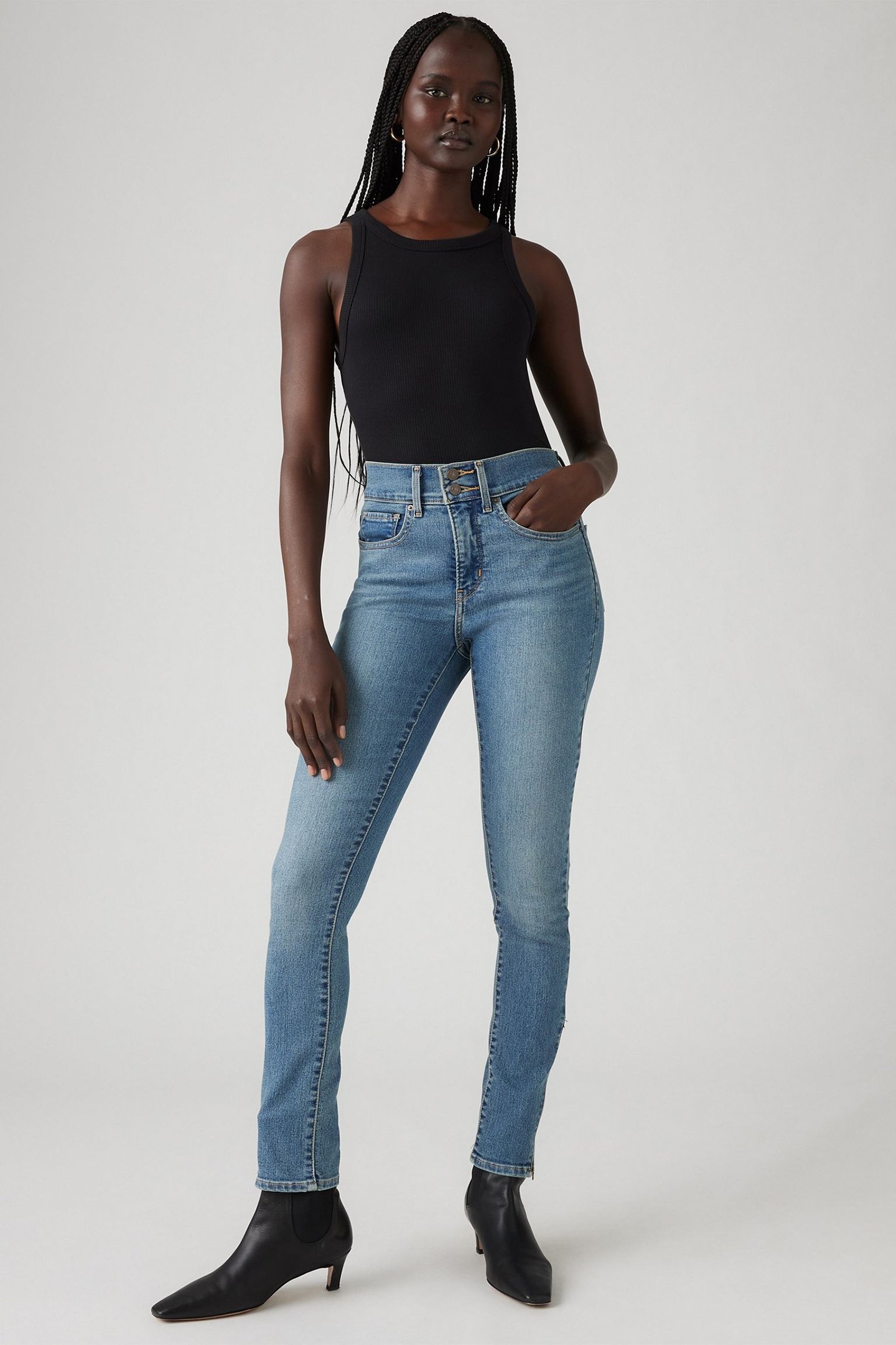 311 SHP SKINNY ZIP HEM CAMP DENIM 6