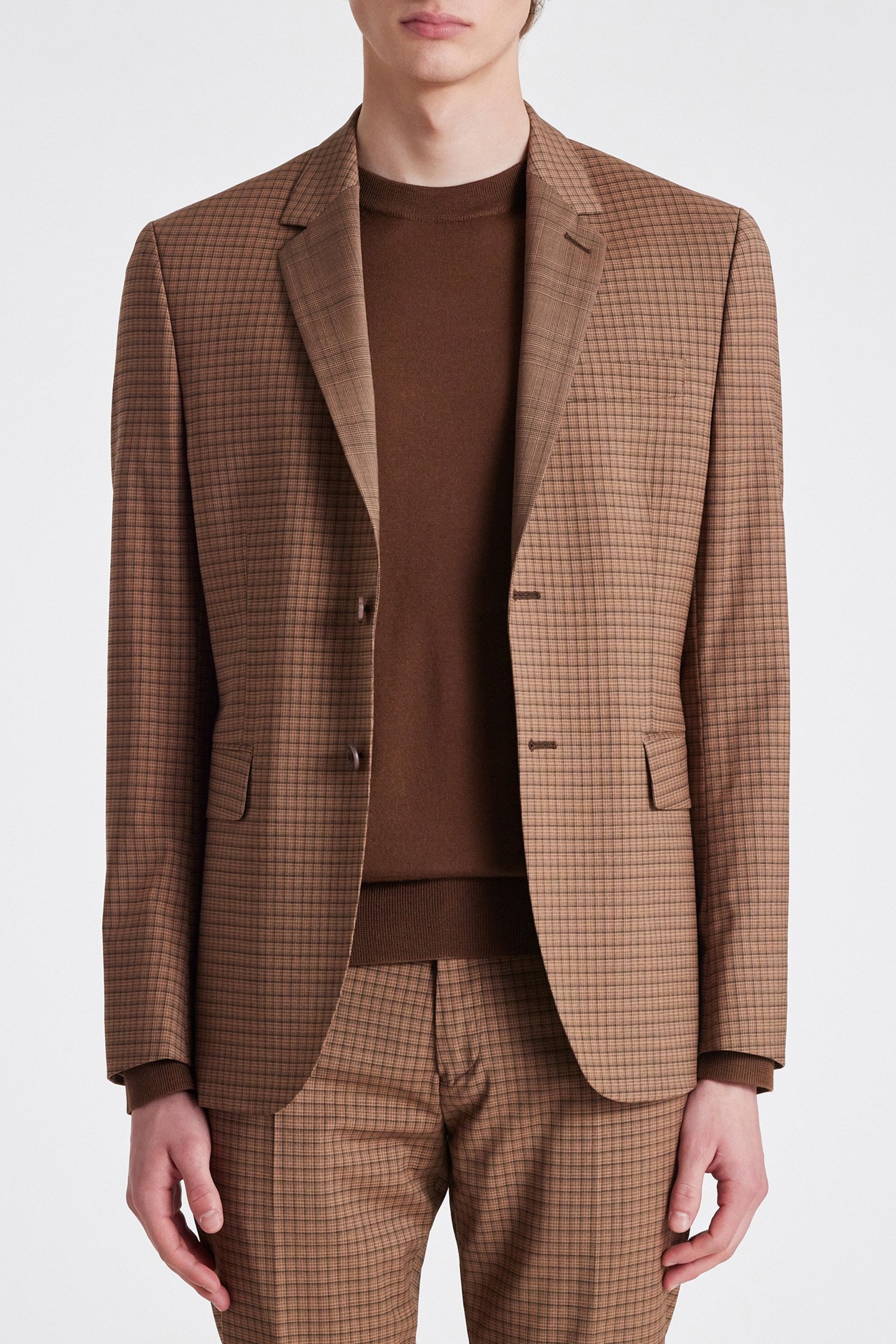 MENS 2 BUTTON JACKET LIGHT RUST 1