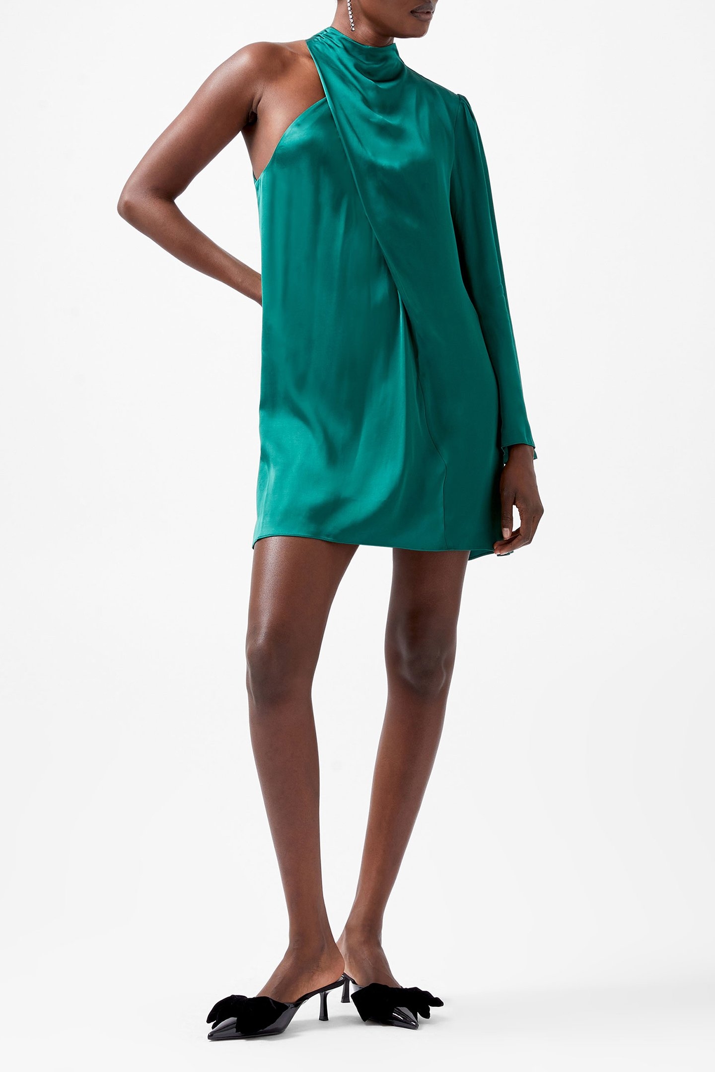 ENNIS SATIN MINI ASYMMETRIC DR FOREST 2