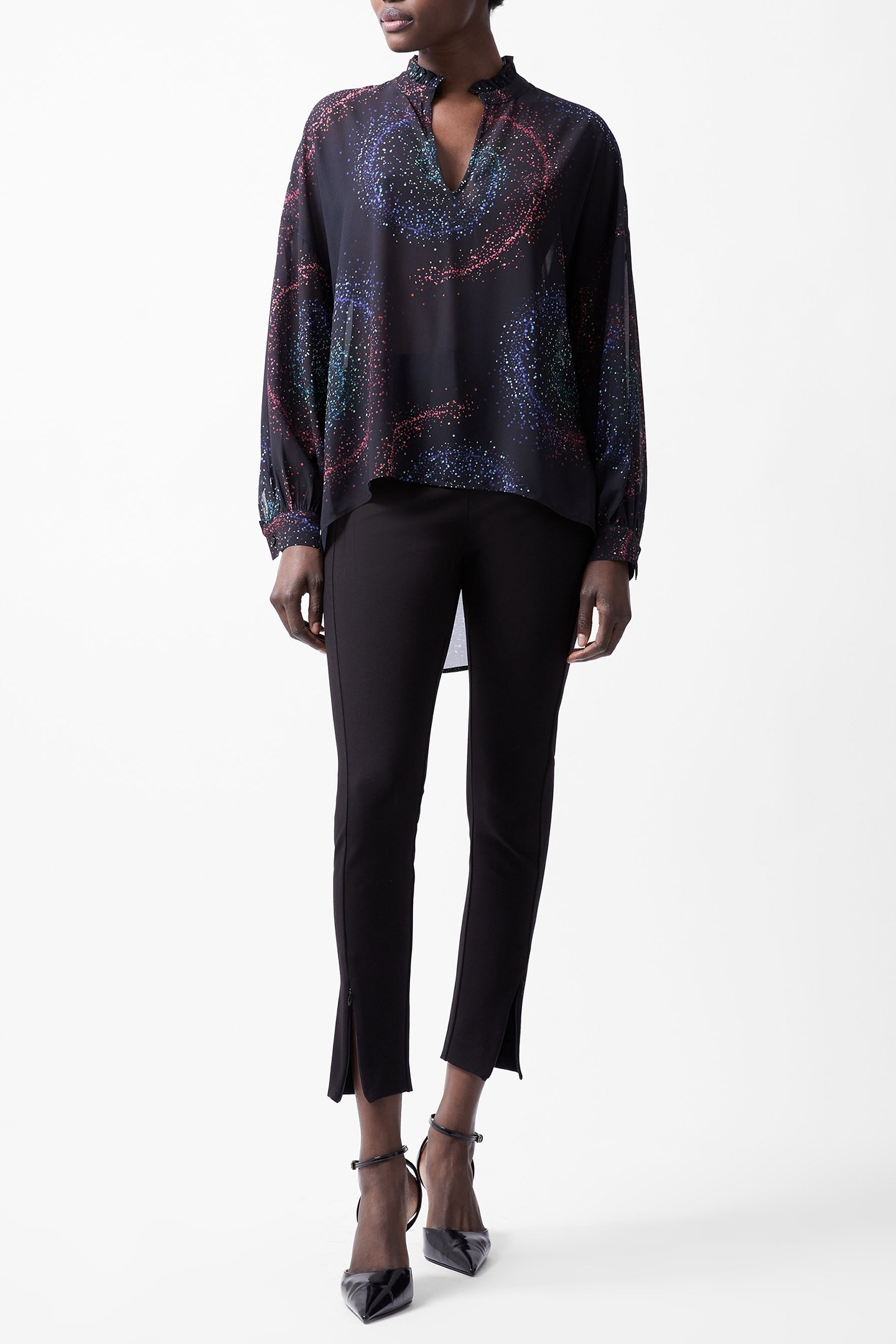 CECILY ESTELLA GGT POET BLOUSE BLACKOUT MULTI 2