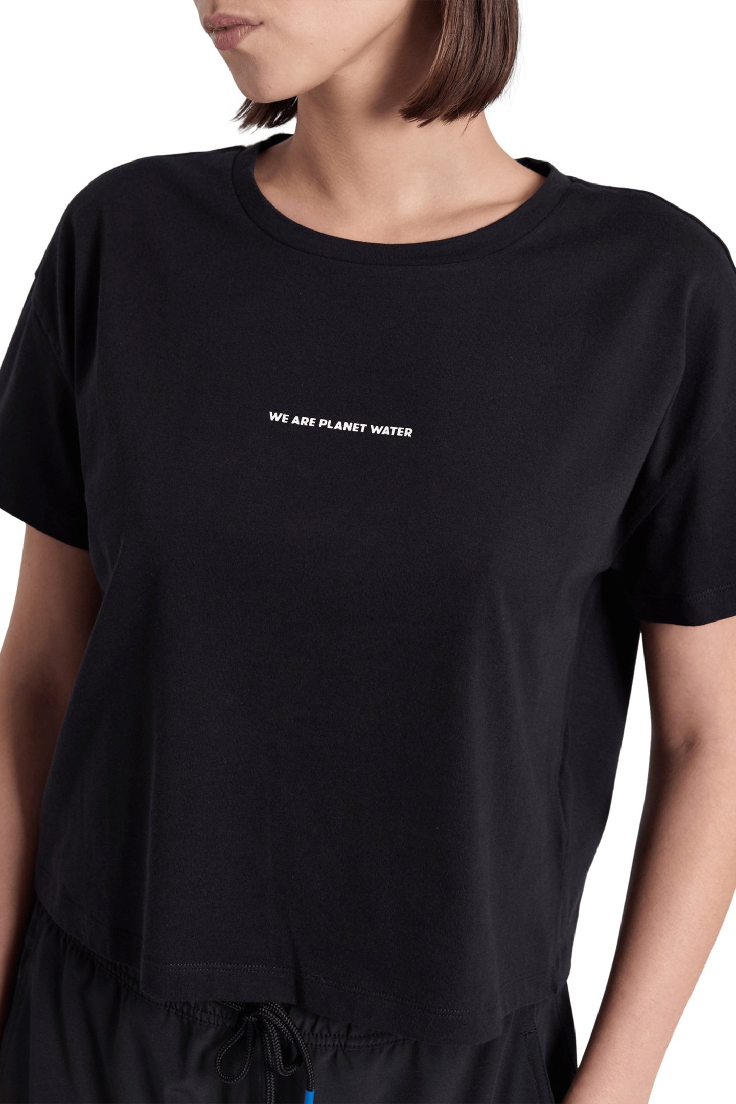 WOMEN'S ARENA CROP TEE PRINTED BLACK 4