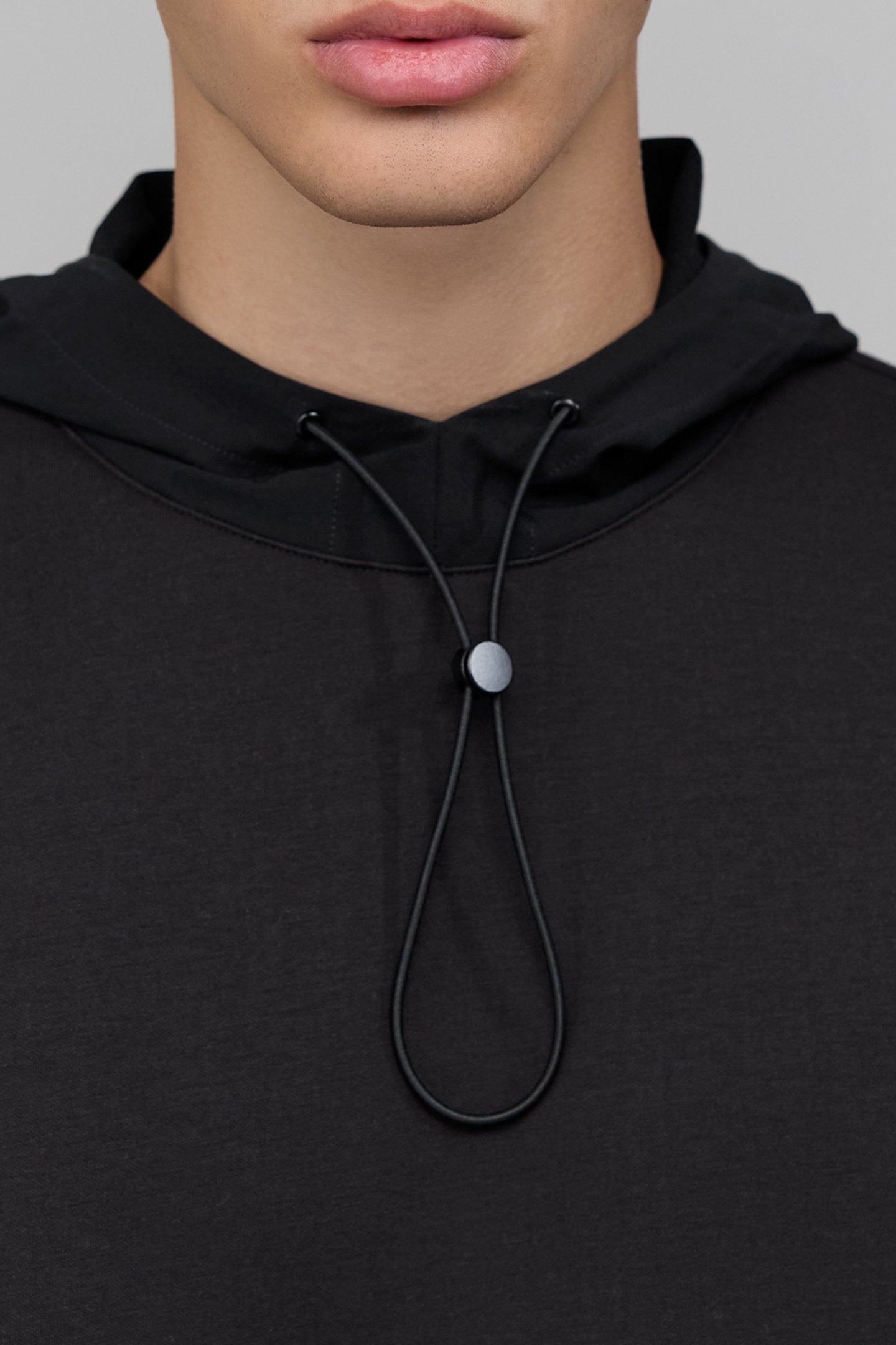 BLACK NEOPRENE HOODED SWEATSHIRT EASY CARE HOMME 6