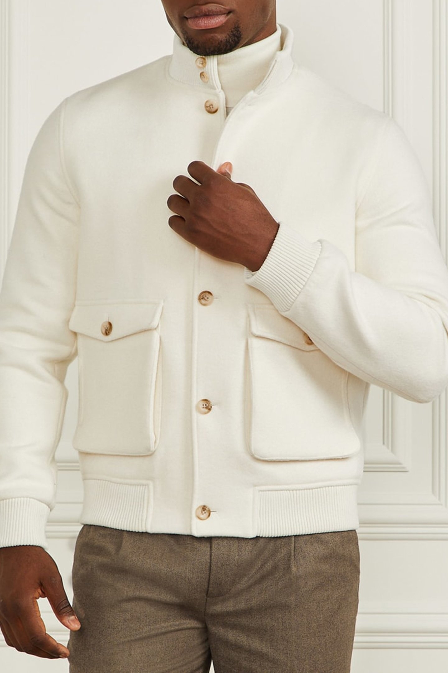 BOMBER WITH BOTTONS SALT WHITE 5