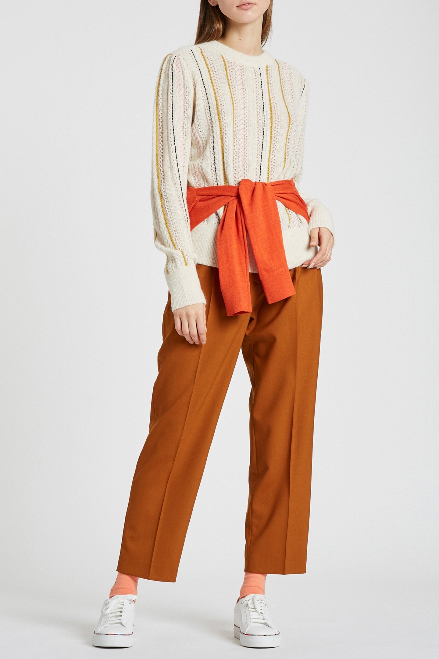 WOMENS KNITTED PULLOVER CREW NECK OFF WHITE 5