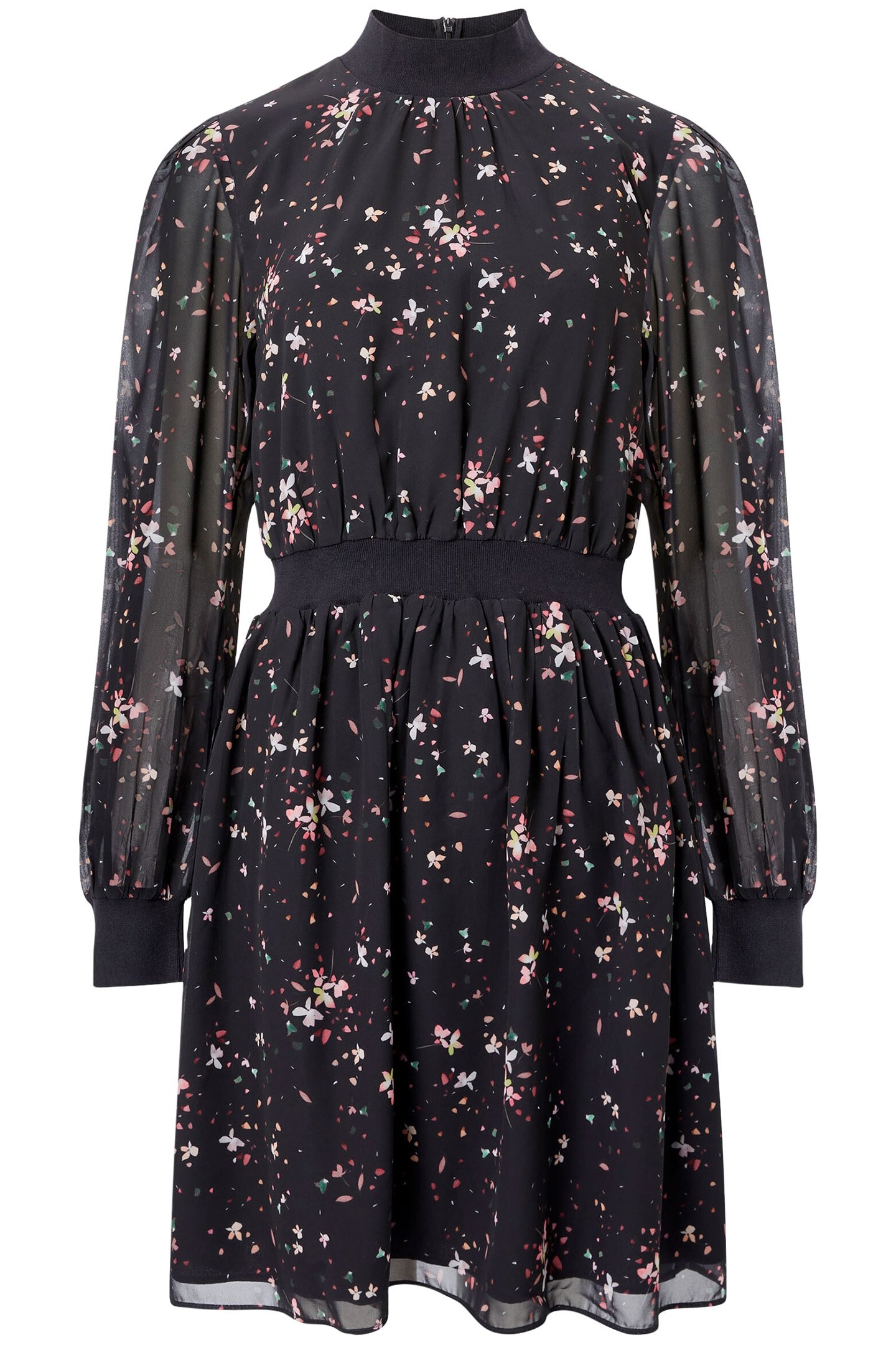 CARINA GEORGETTE HIGH NECK DRS BLACKOUT MULTI 3