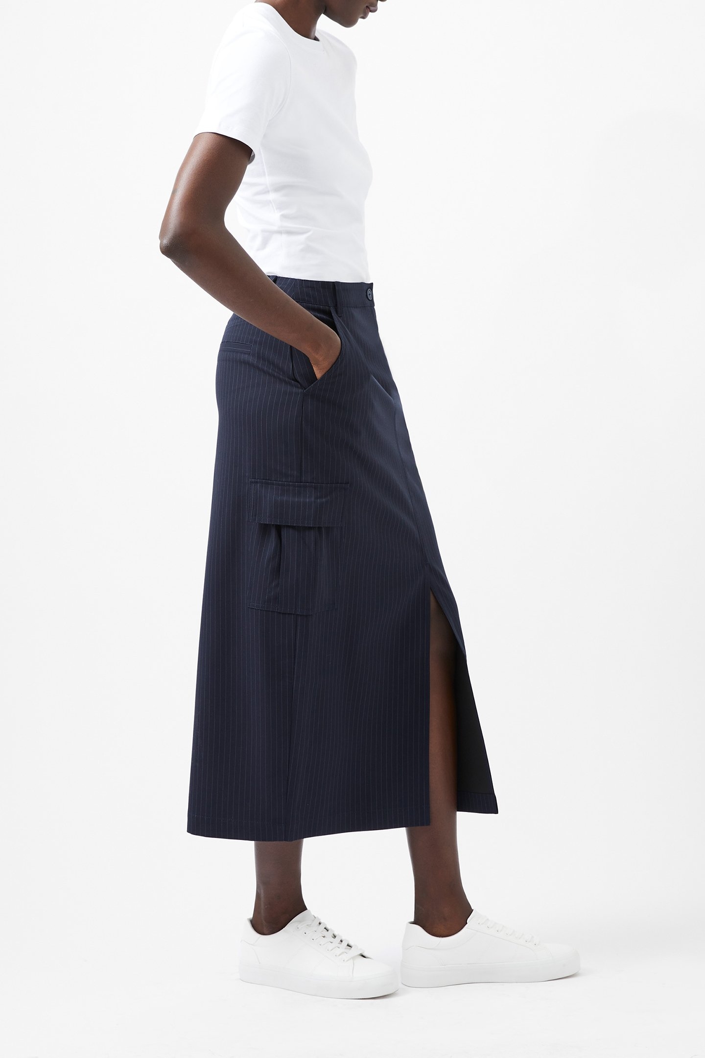 HAILEY PINSTRIPE PENCIL SKIRT MARINE 3