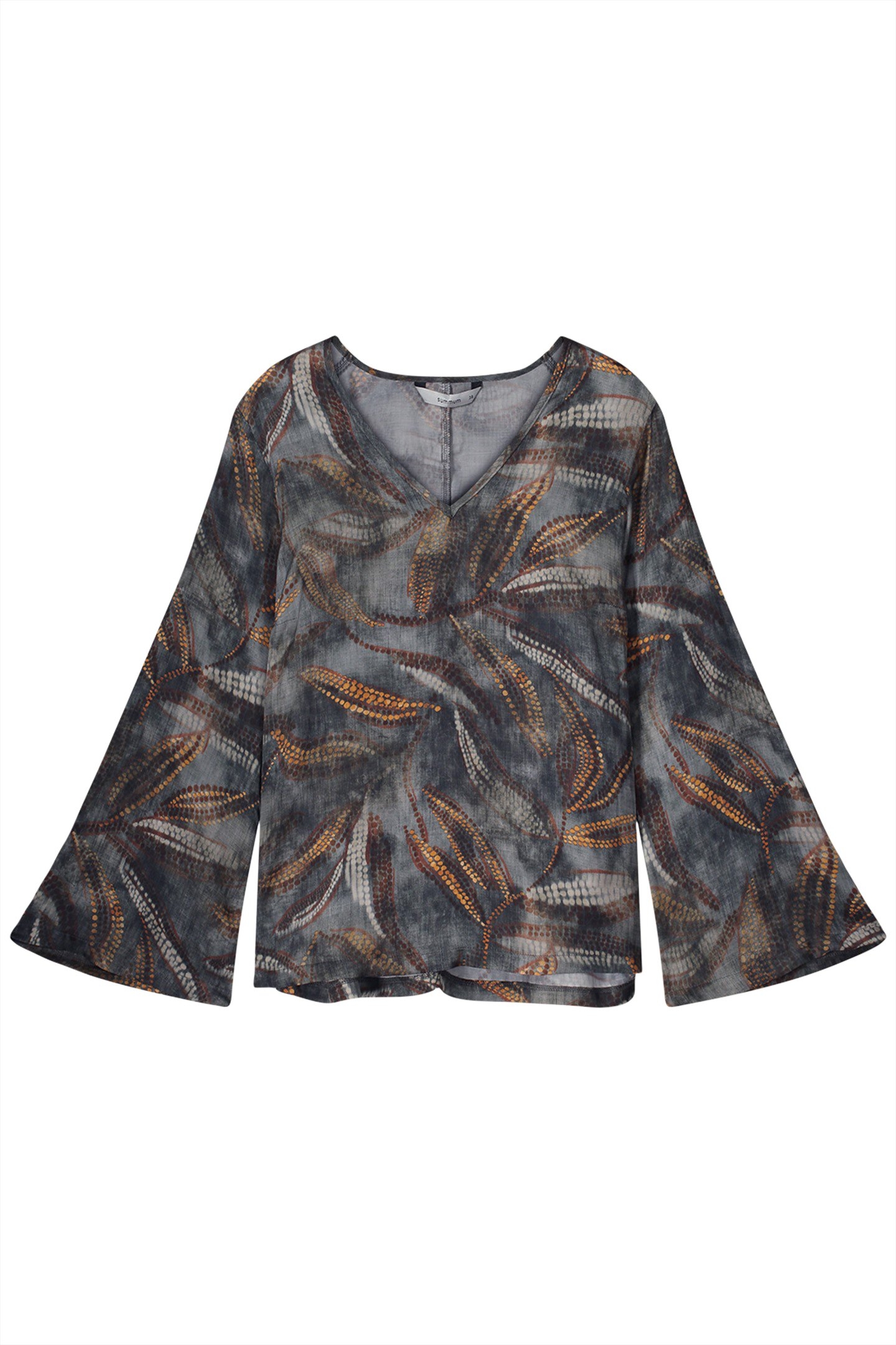 TOP V NECK DOTTED LEAFS GREYS 3