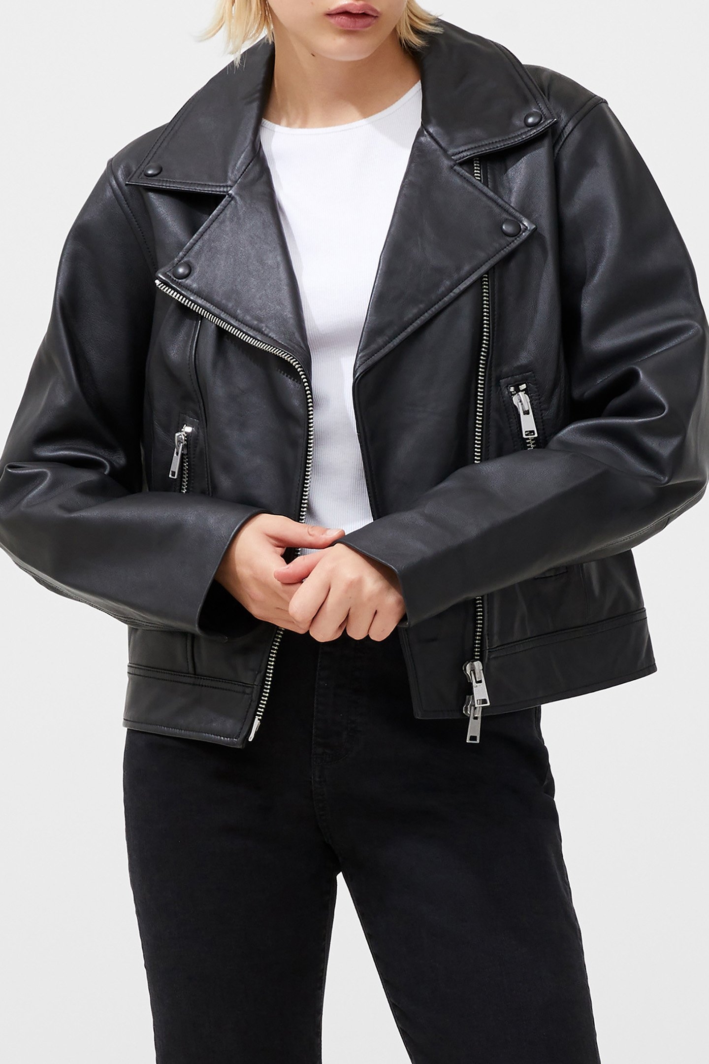 CONNIE LEATHER L/S BIKER JKT BLACK 3