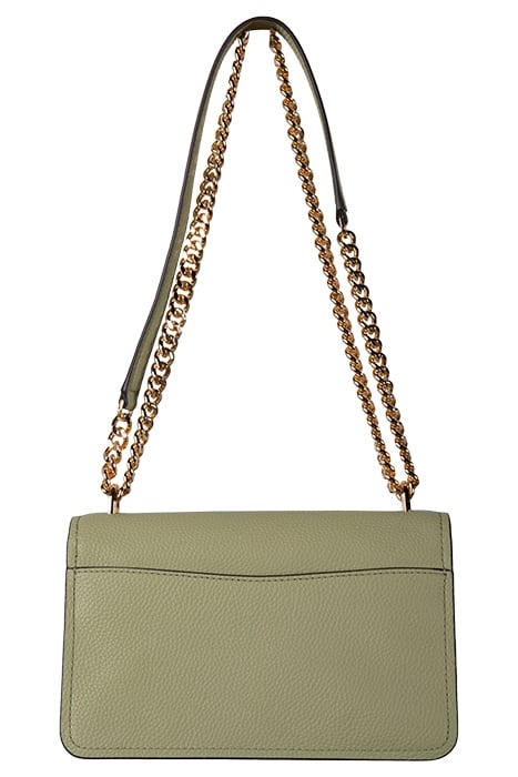 LARGE SHOULDER BAG WITH GOLD CHAIN IN LIGHT SAGE 2