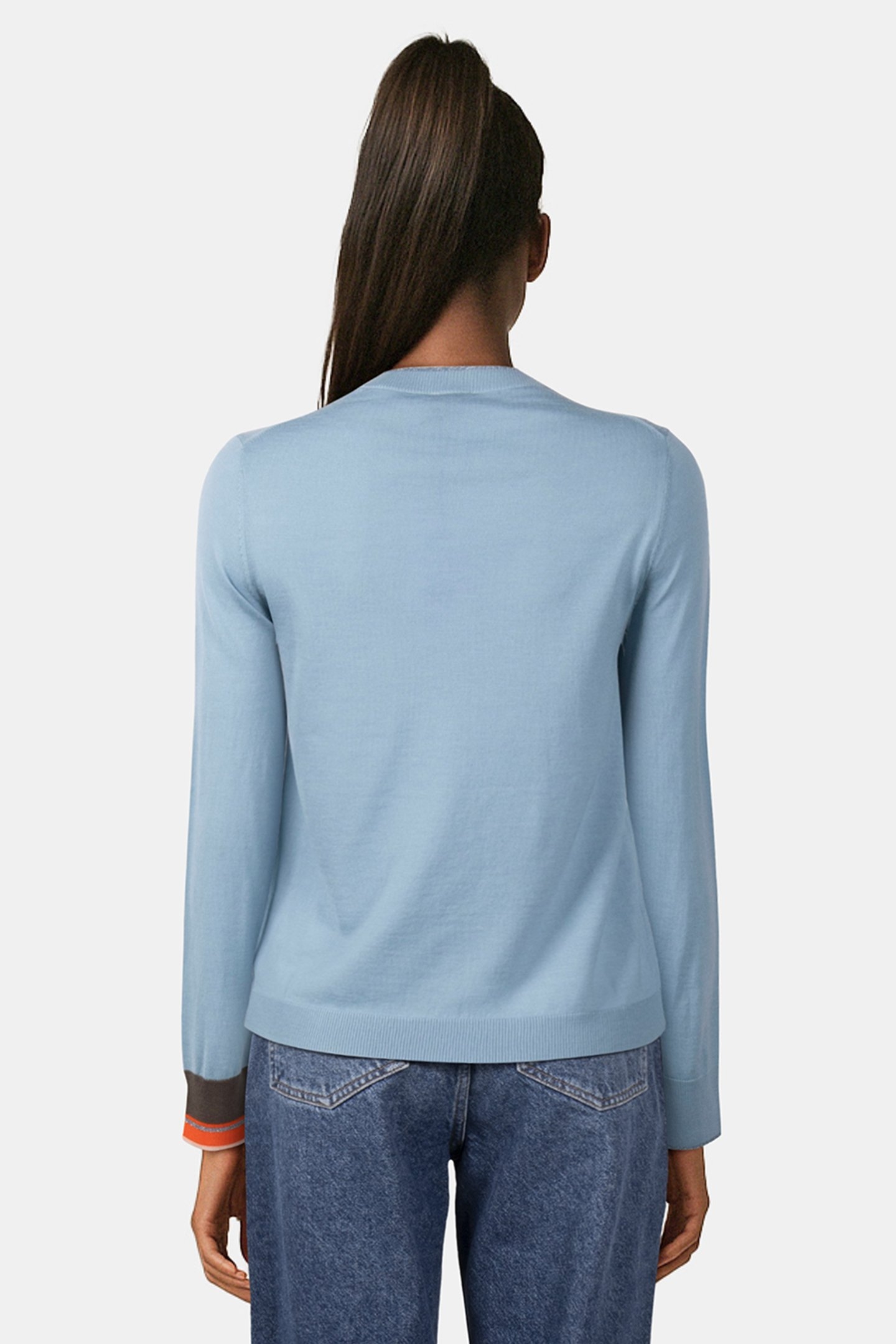 KNITTED SWEATER CREW NECK GREYISH BLUE 2