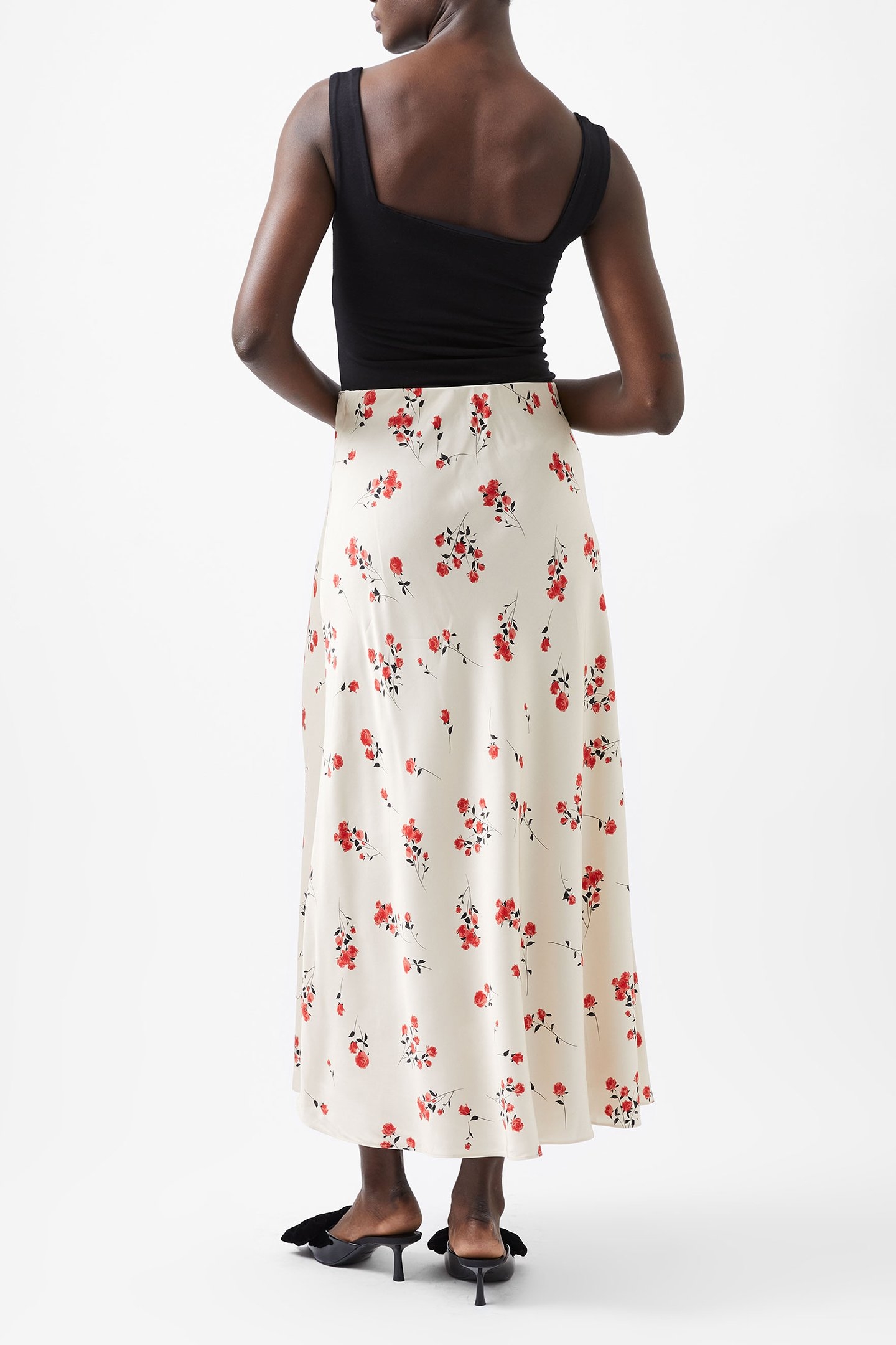 FLORAMOUR ENNIS SATIN LONG SKT CLASSIC CRM MUL 2