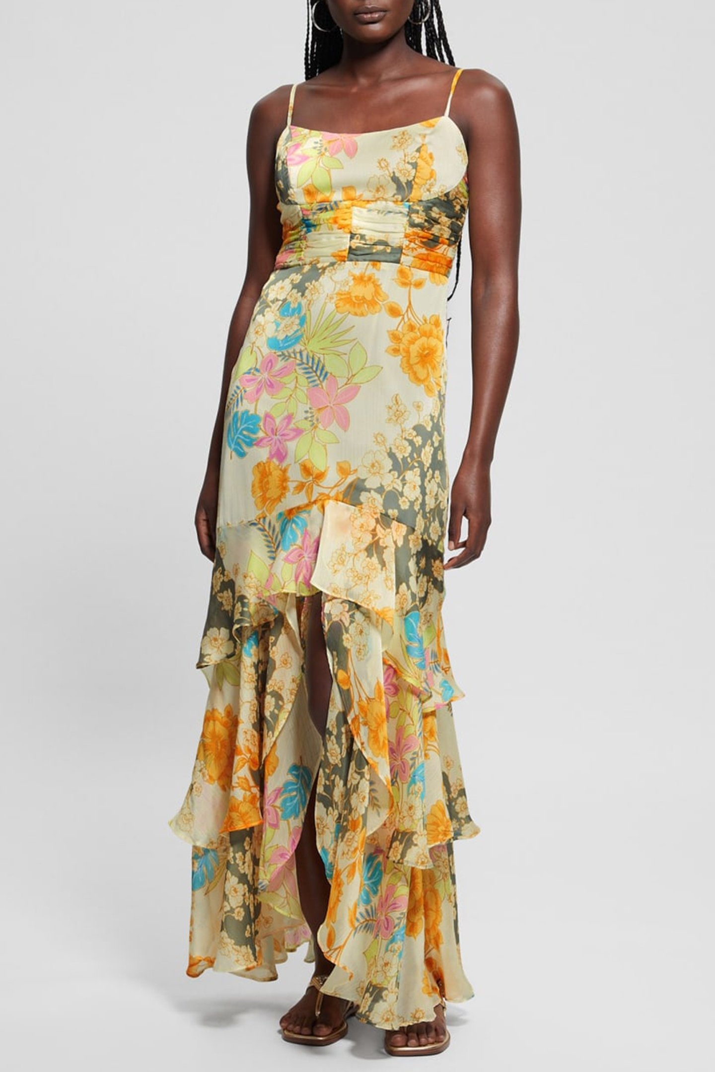 GUESS ECO SL VICKY DRESS GOLD COAST FLORAL PR 1