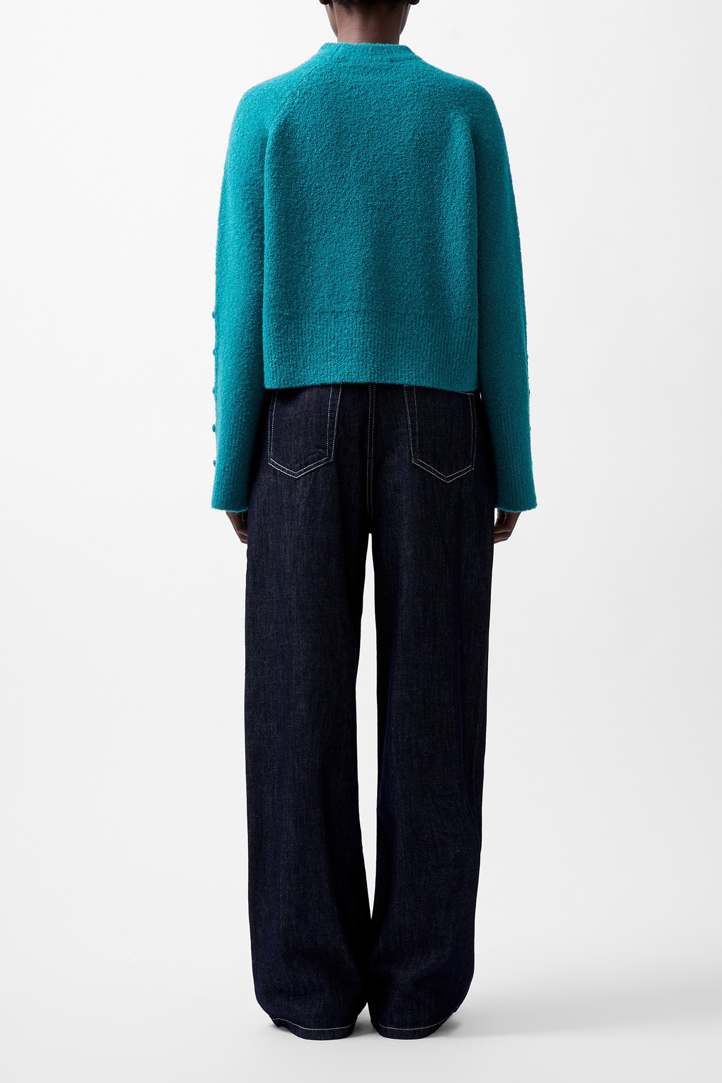 MELISSA BOUCLE LS JUMPER DARK TEAL 2