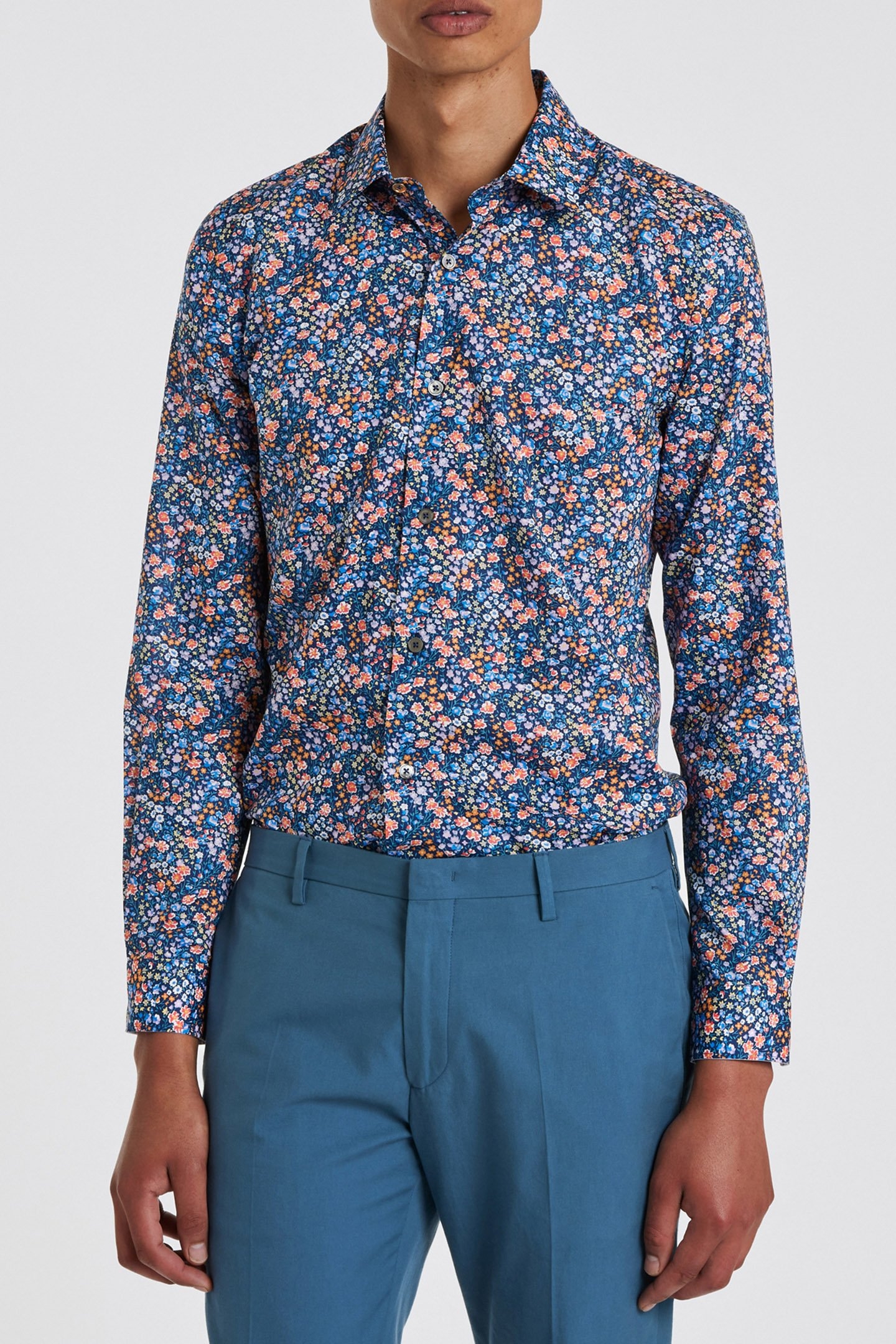 GENTS S/C SUPER SLIM SHIRT NAVY 1