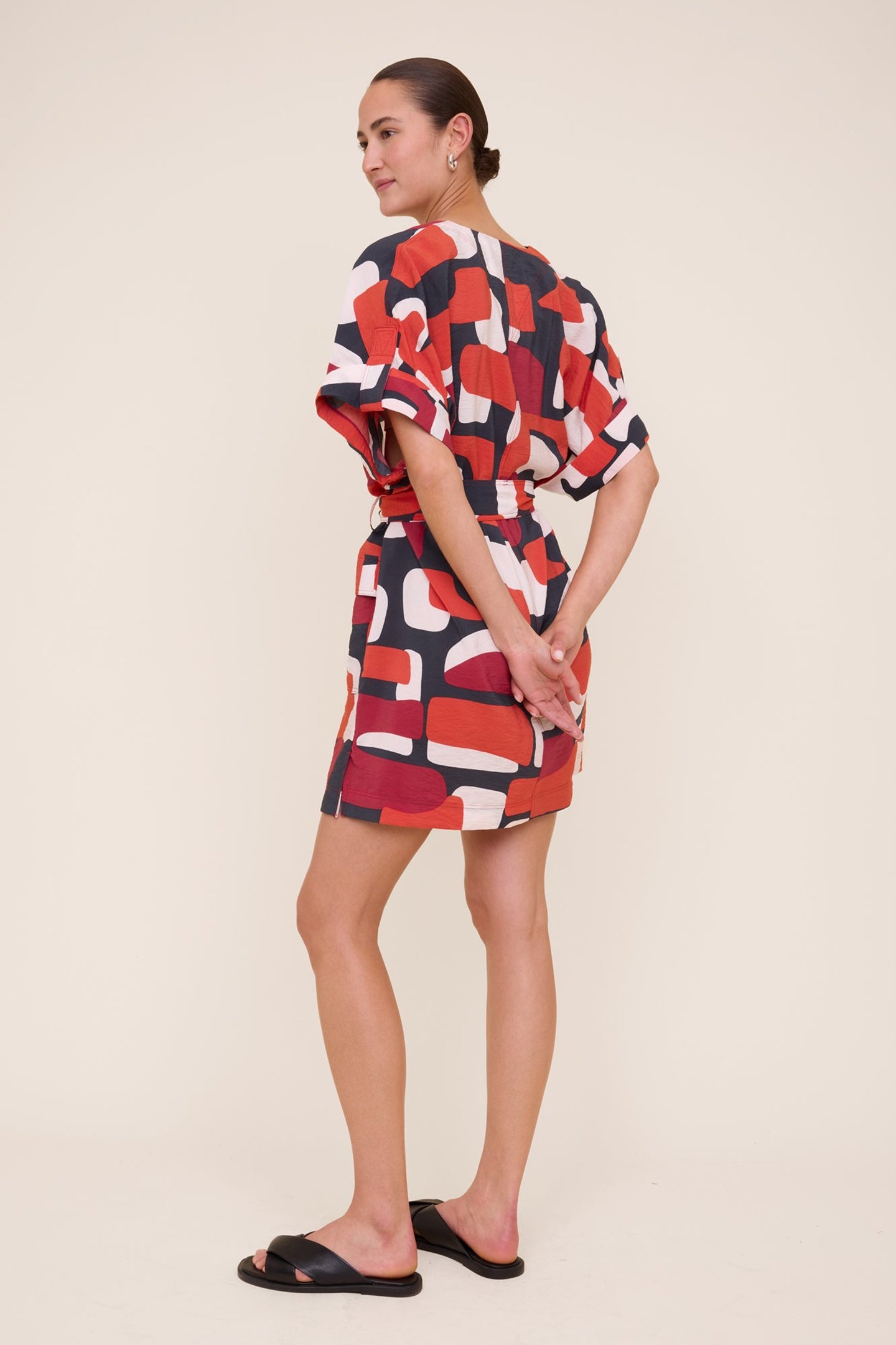 PRINTED KIMONO BLACK/PUMPKIN/REDDAHLIA 2