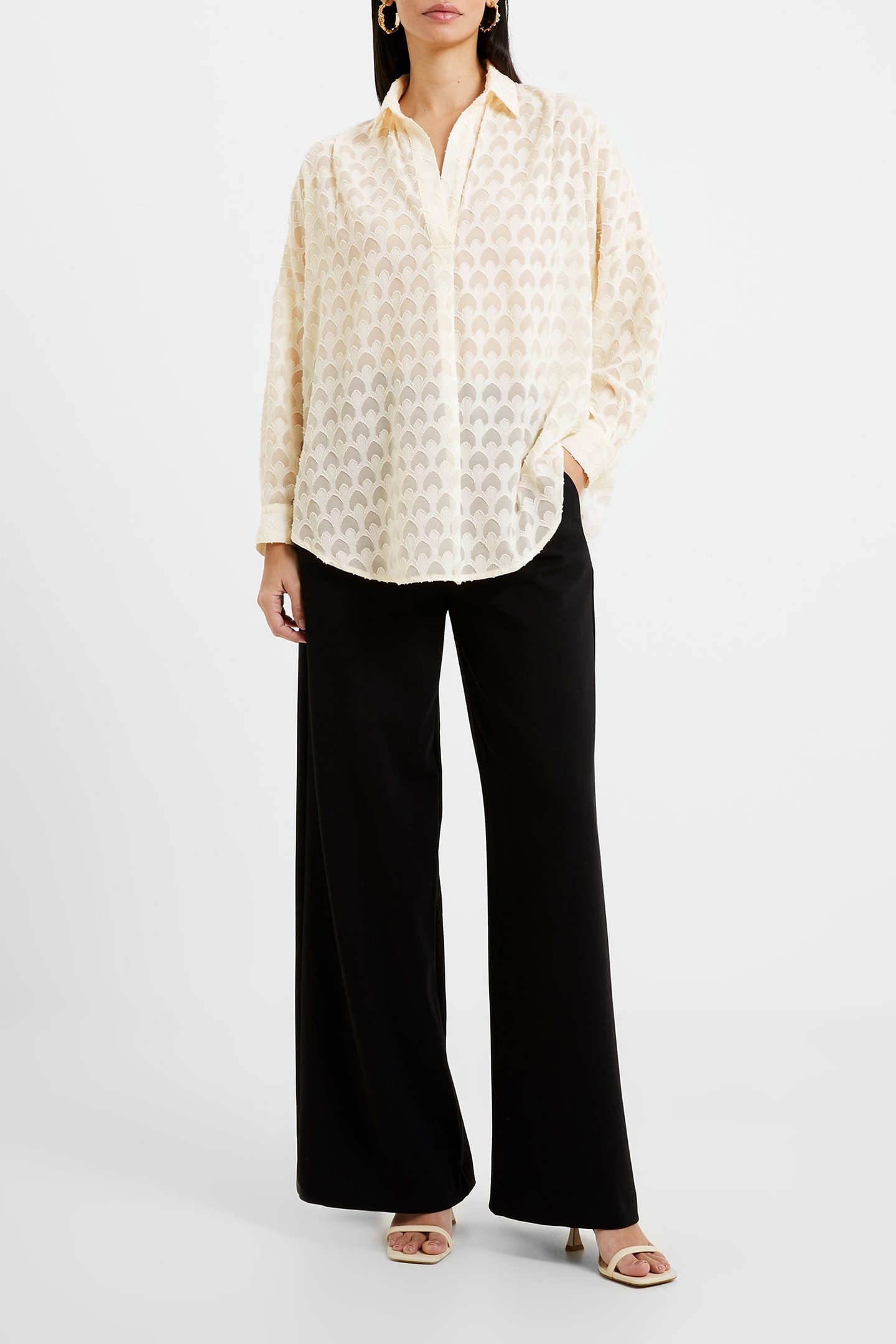 GEO BURNOUT POPOVER SHIRT CLASSIC CREAM 2