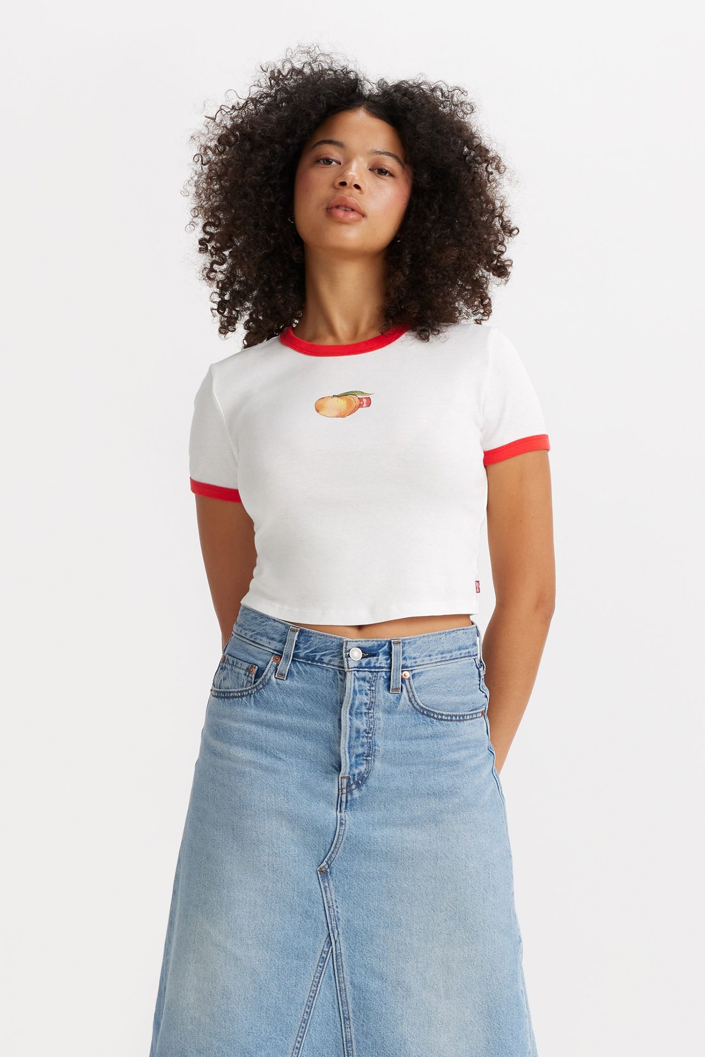 GRAPHIC MINI RINGER TEE PPEACH TAB BRIGHT 1