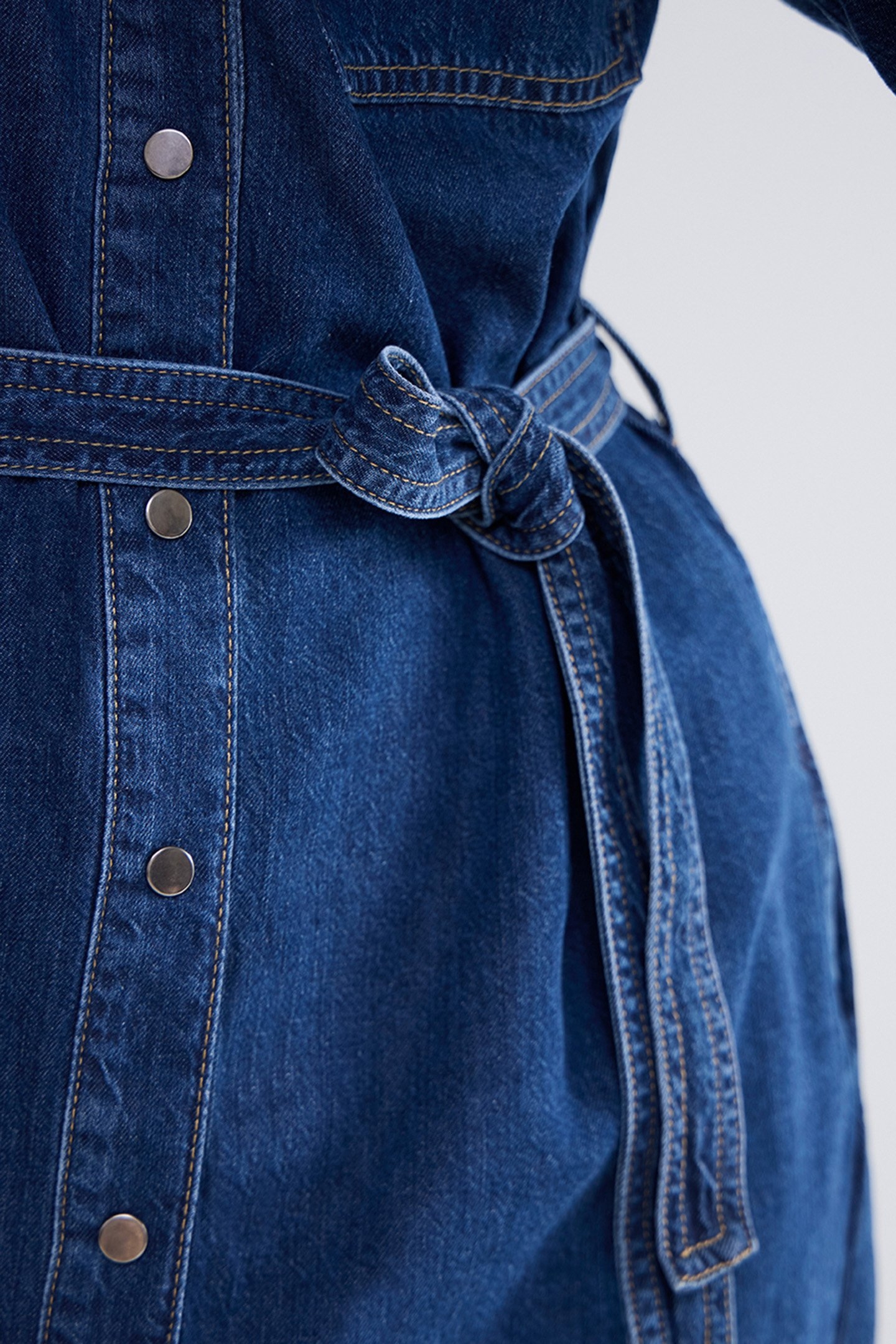 DENIM SHIRT DRESS LIGHTWEIGHT COTTON TENCEL BLUES 7