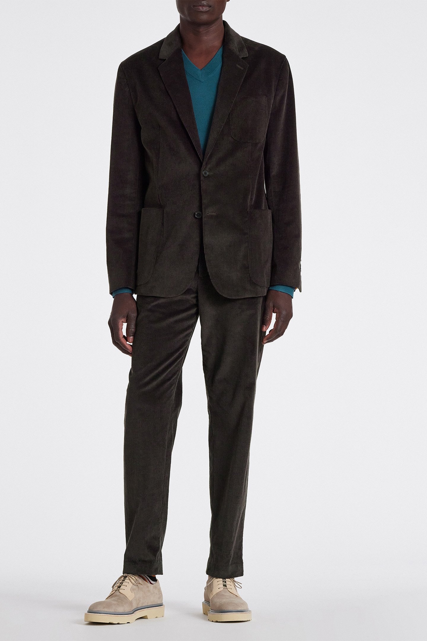 MENS SWEATER V NECK PETROL BLUE 4