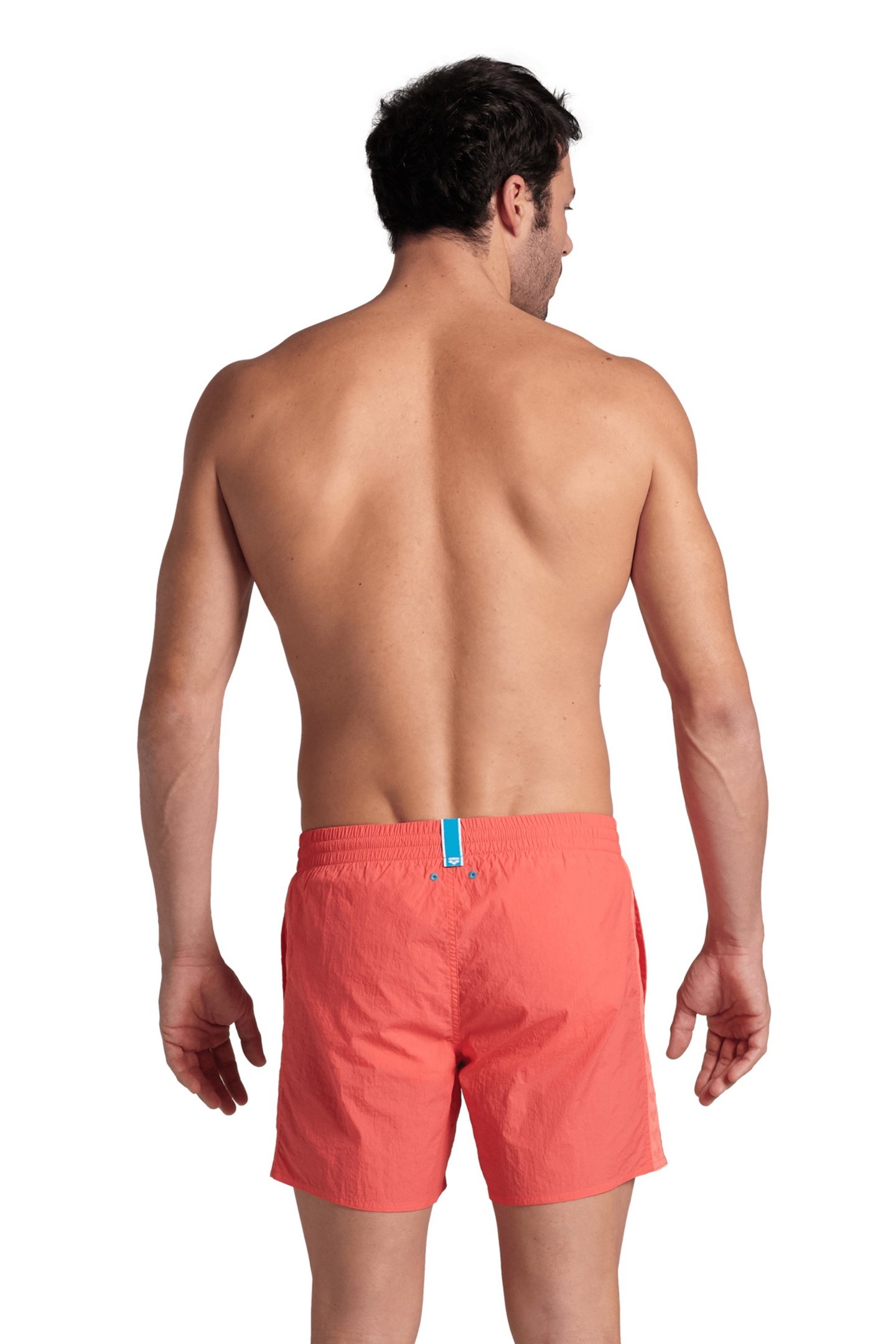 MEN'S ARENA TEAM STRIPE BEACH SHORT SOLI CALYPSO CORAL 2