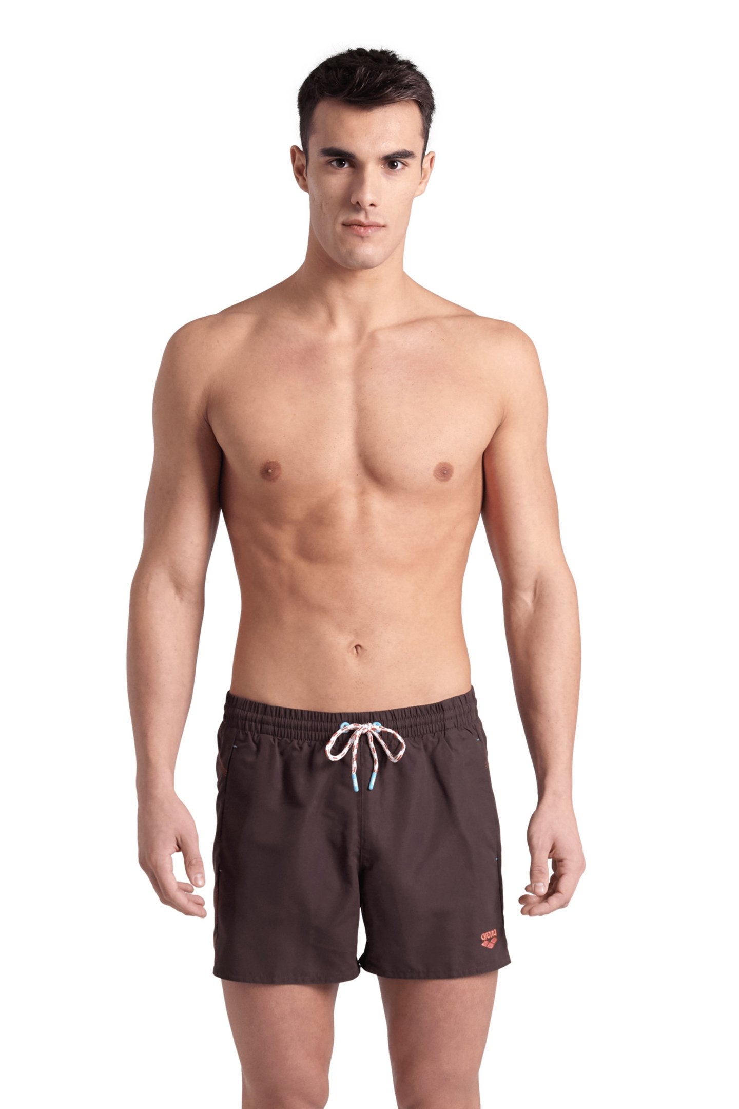MEN'S ARENA PRO_FILE BEACH SHORT LOGO SEPIA-CALYPSO CORAL 1