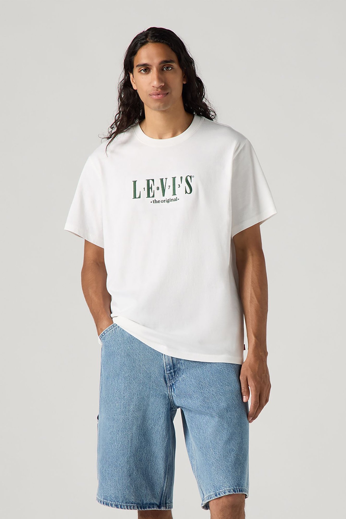 SS RELAXED FIT TEE SERIF LOGO WHITE GRAPHIC 1