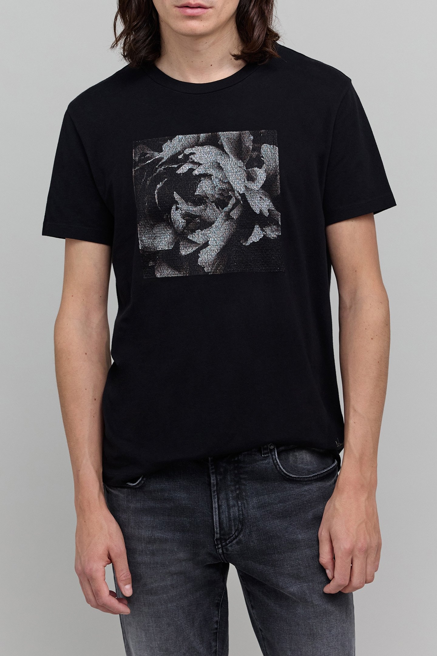 BLACK MAXI FLOWER T-SHIRT 1