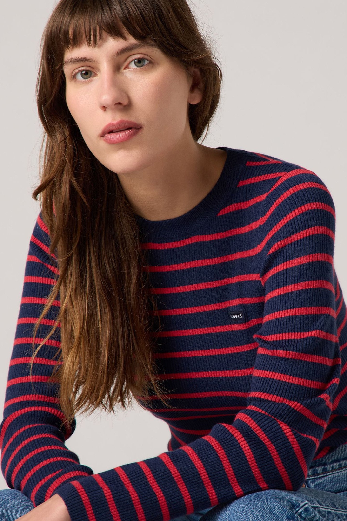 RIB CREW SWEATER PARISIENNE STRIPE NAVY 4