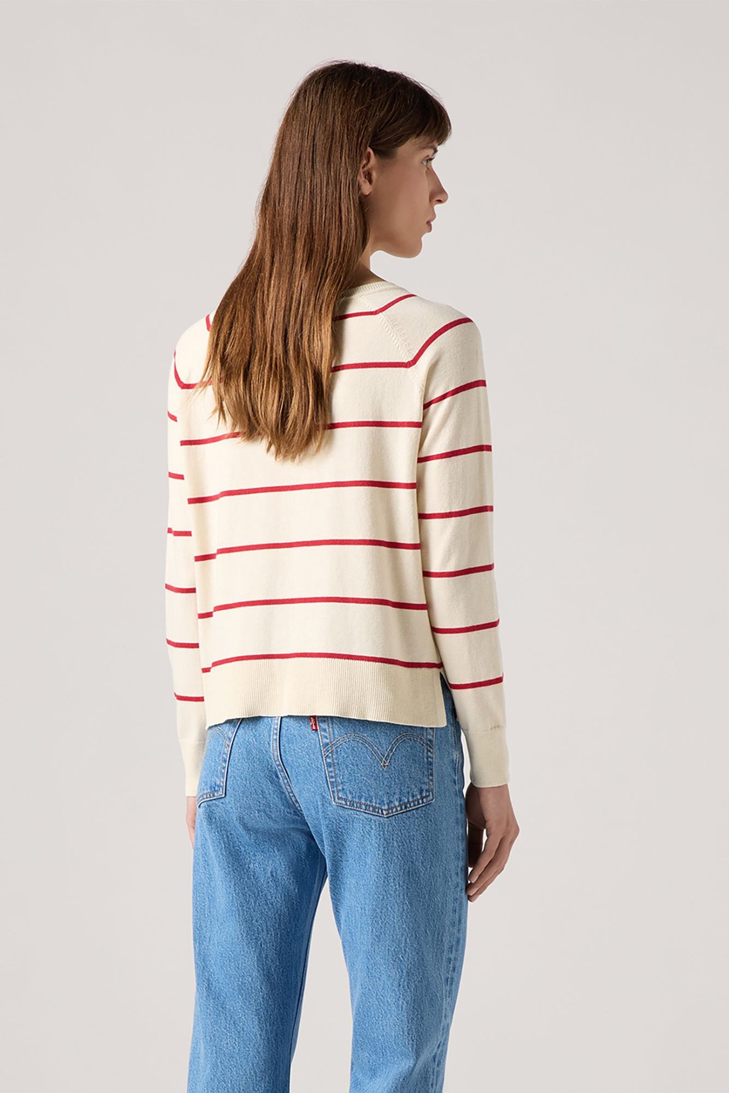 PETAL VNECK SWEATER STEPHANIE STRIPE BUTTERCREAM 2