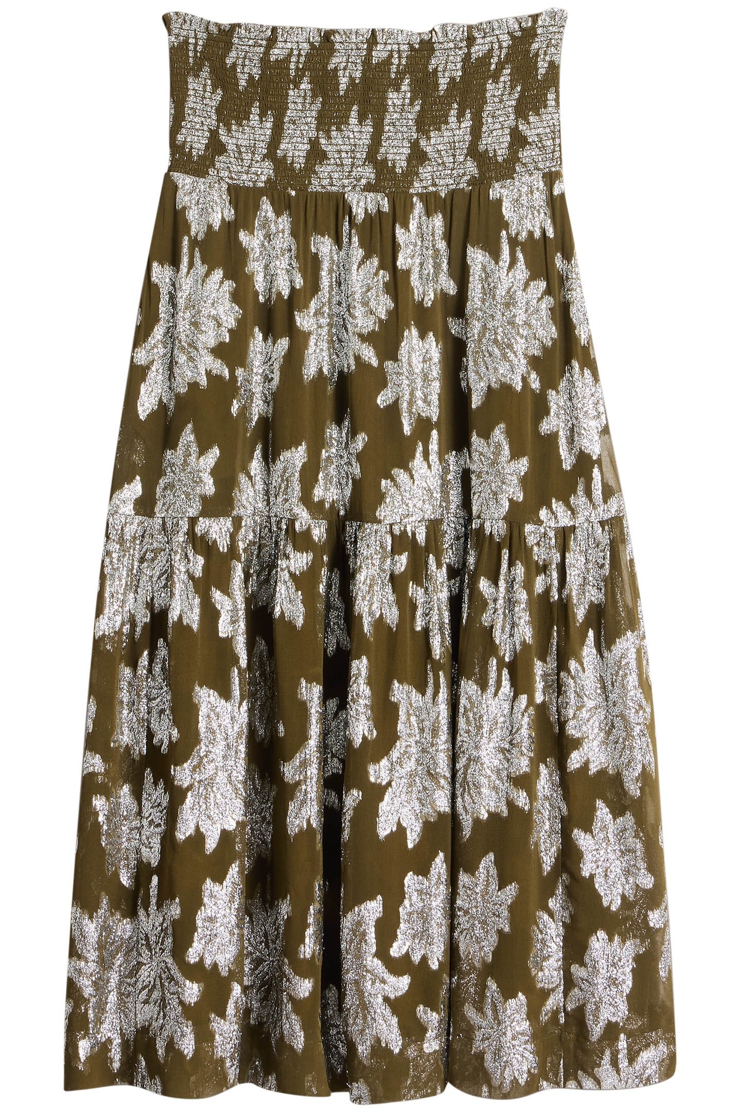 PHOEBE JACQUARD MAXI SKIRT GREEN MULTI 3