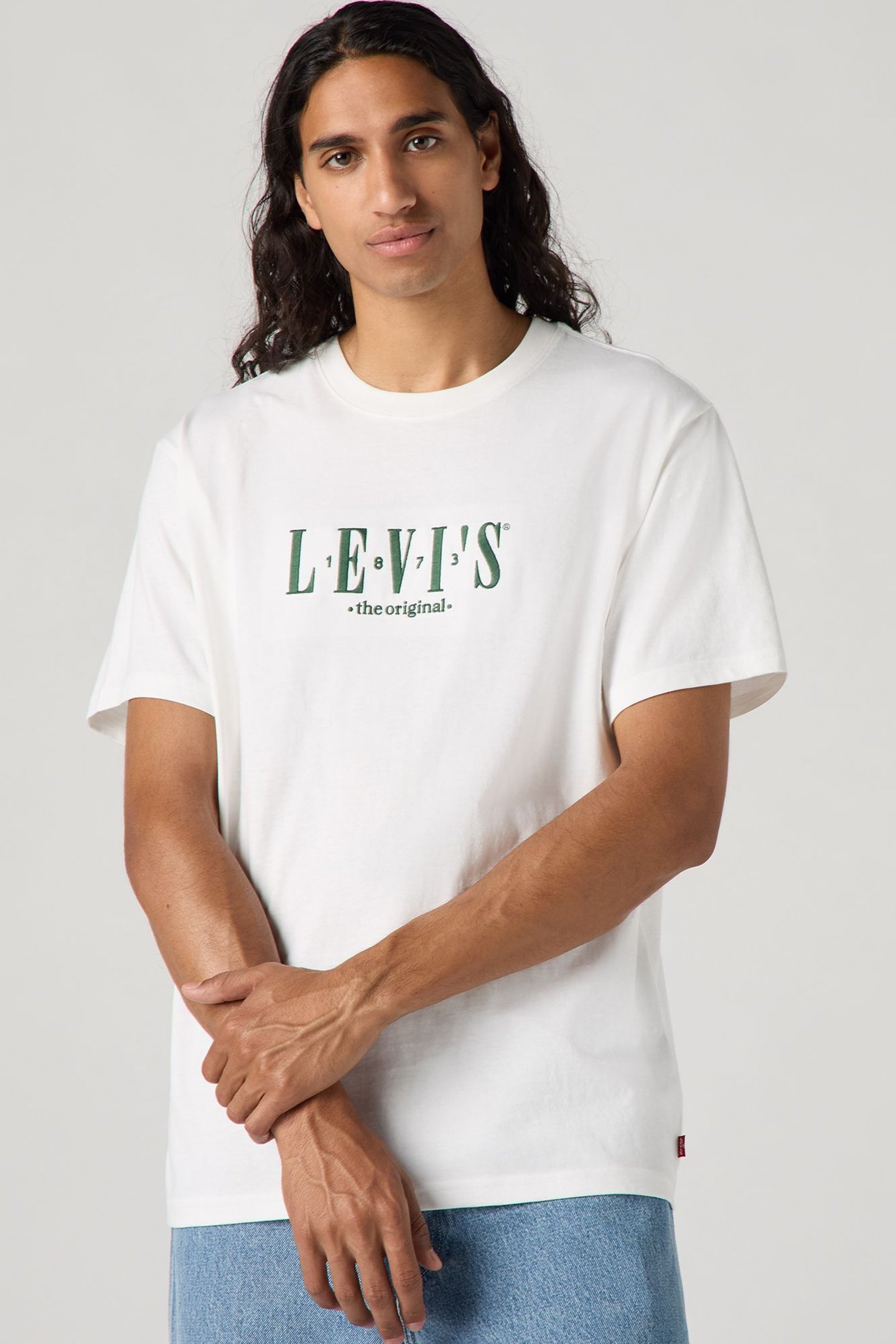 SS RELAXED FIT TEE SERIF LOGO WHITE GRAPHIC 3