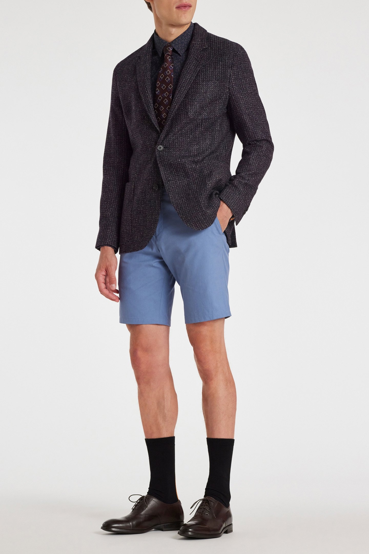 S/C SLIM FIT SHIRT NAVY 3