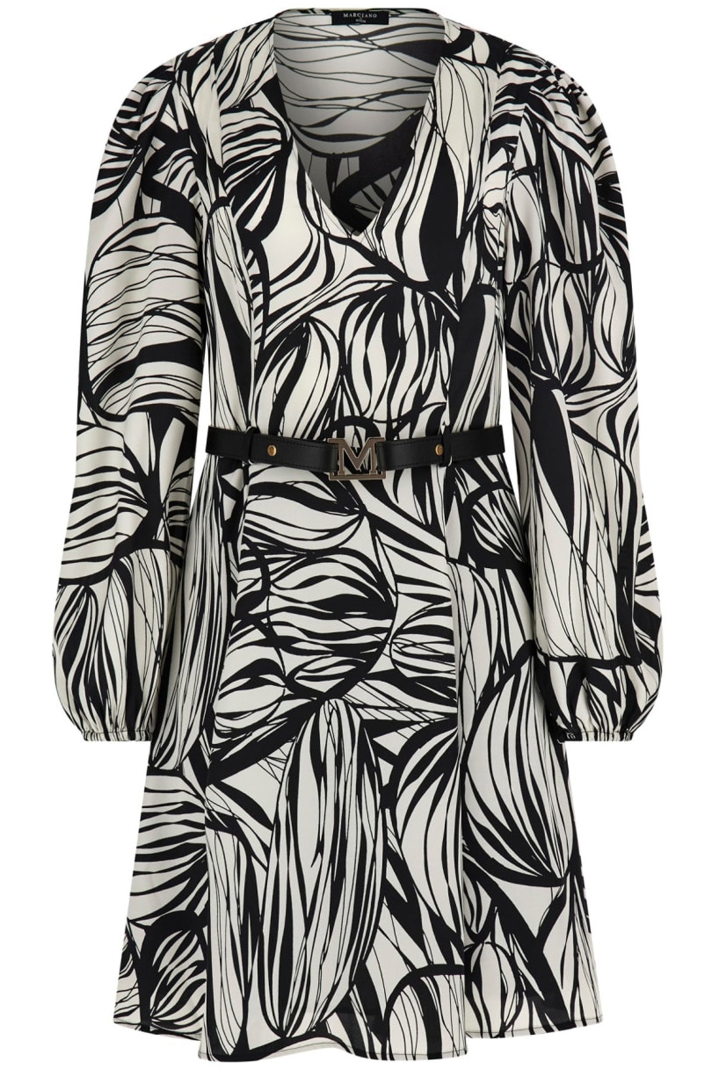 DEBORA SHORT DRESS ABSTRACT LEAVES PRIN 1