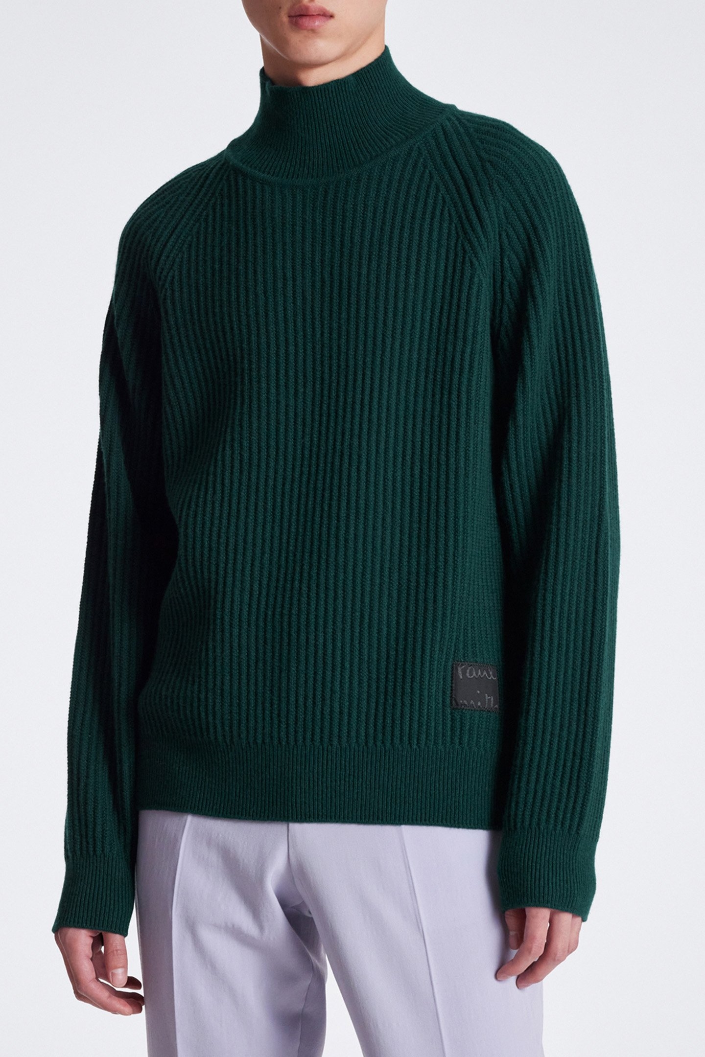 GENTS PULLOVER ROLL NECK BOTTLE GREEN 1