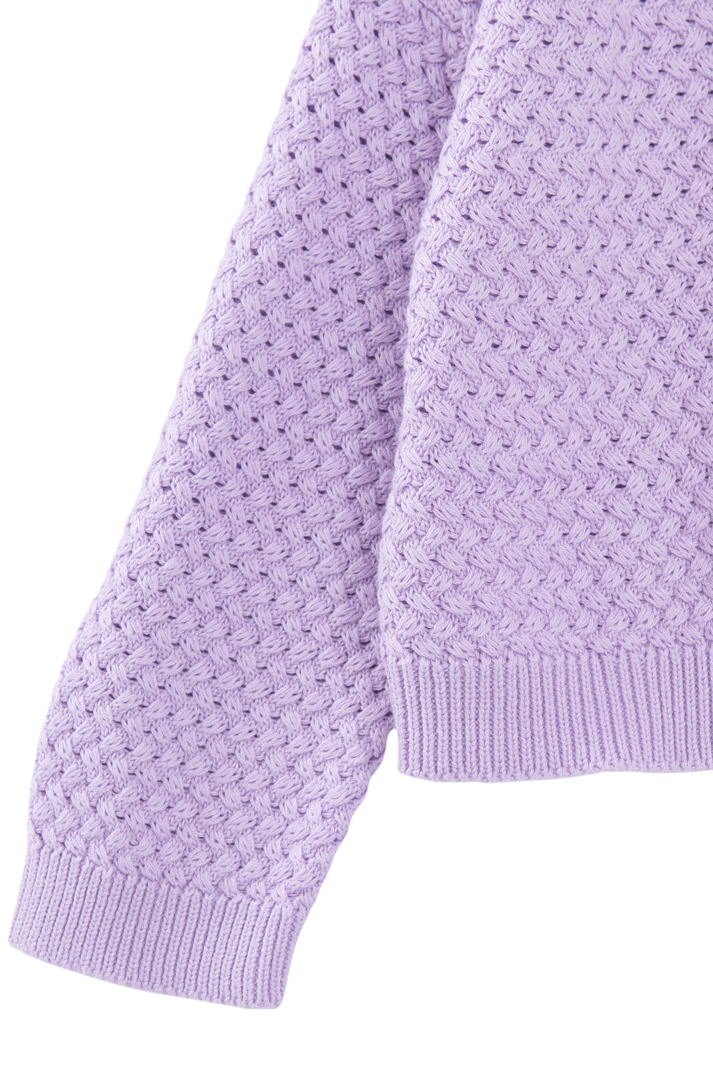 GIRLS' LILAC CROSS STITCH KNIT SWEATER 5