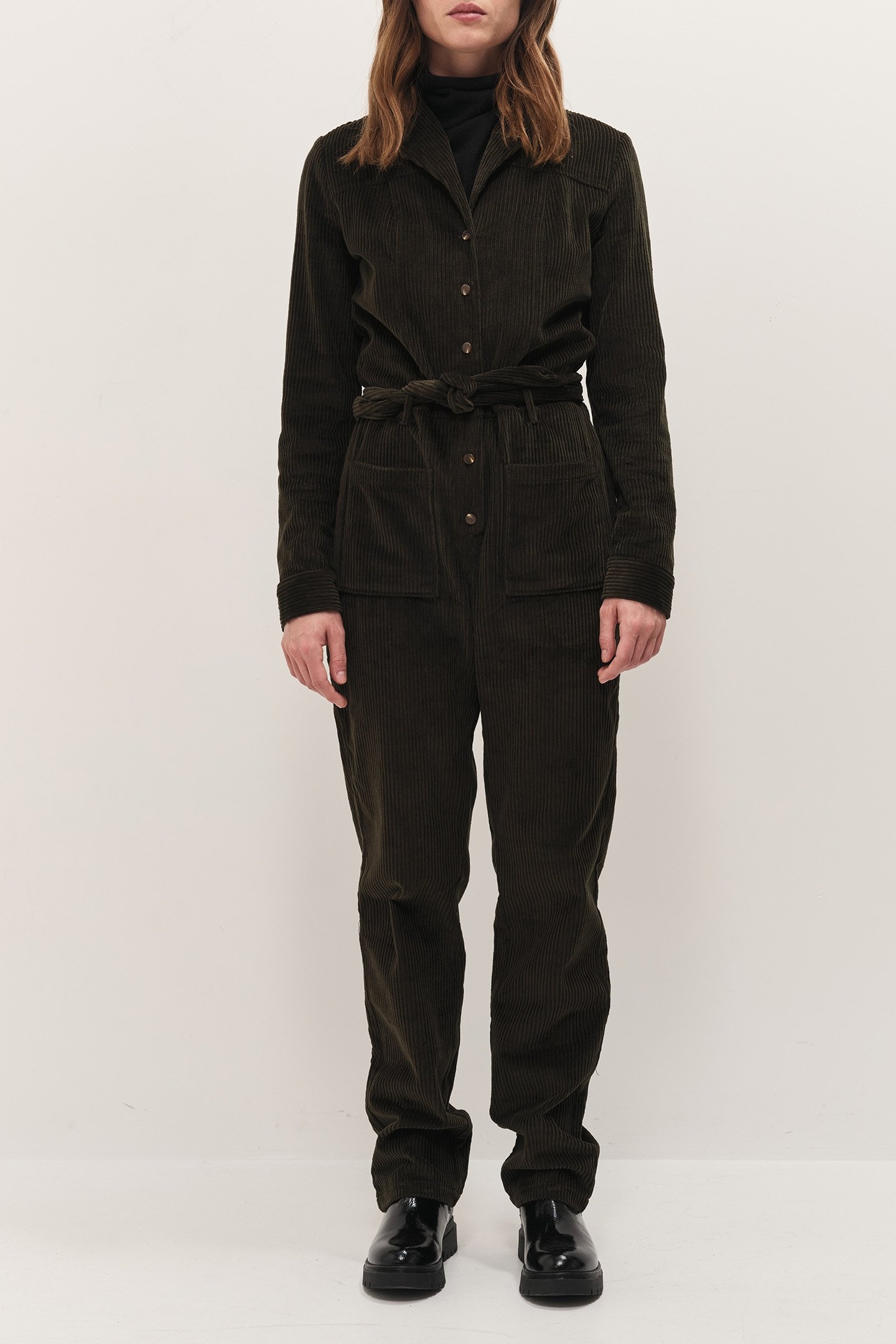 RONIN - LONG KHAKI CORDUROY JUMPSUIT 1
