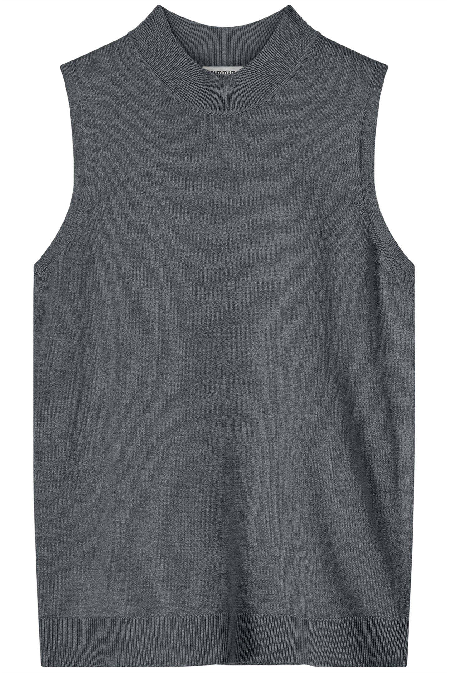 SLEEVELESS TOP SOFT VISCOSE POLYAMIDE KNIT GREYS 4