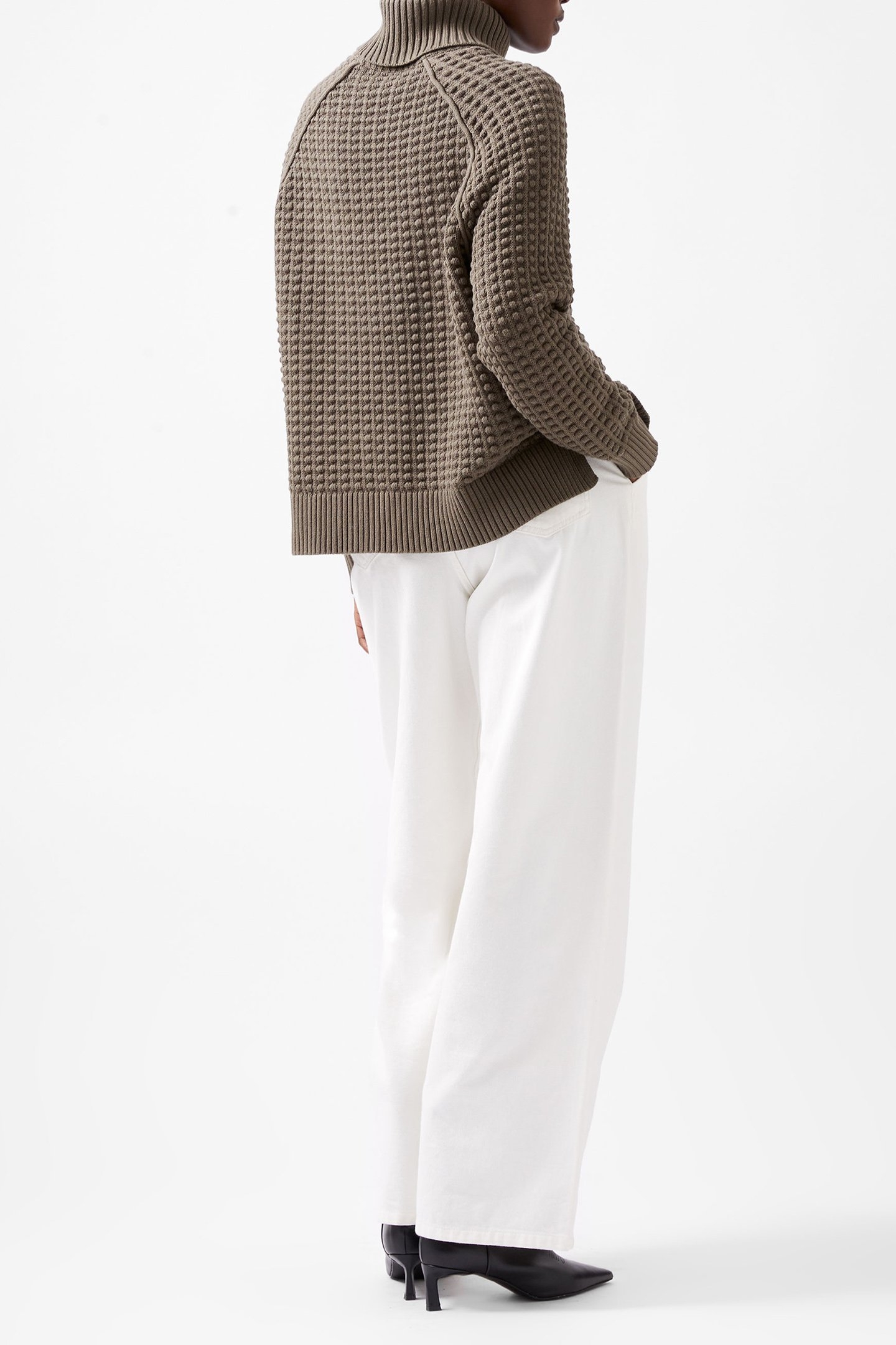 KEYA POPCORN KNIT MOZART JUMPR TARMAC KHAKI 2