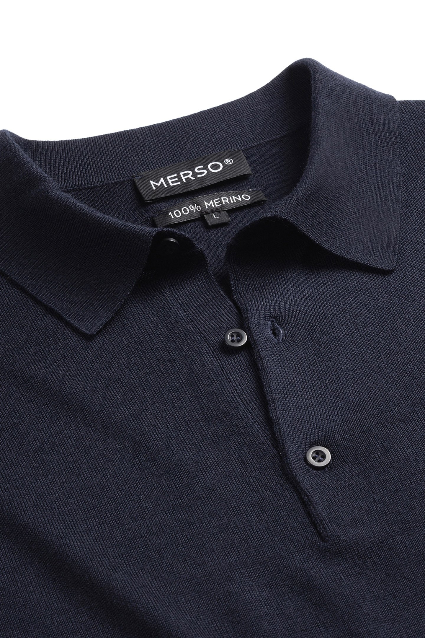 POLO LONG SLEEVE 100% MERINO NAVY BLUE 6