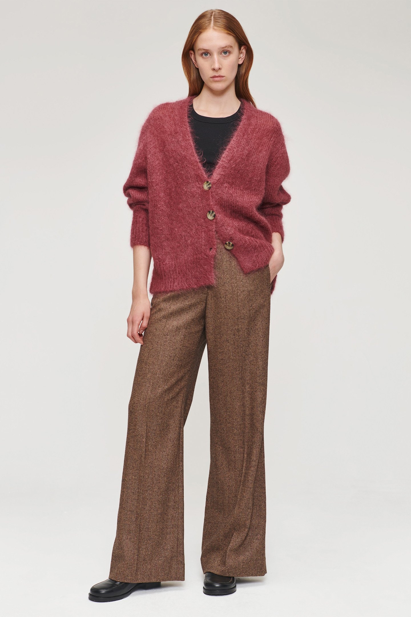 SOFT MOHAIR CARDIGAN PLUM 5