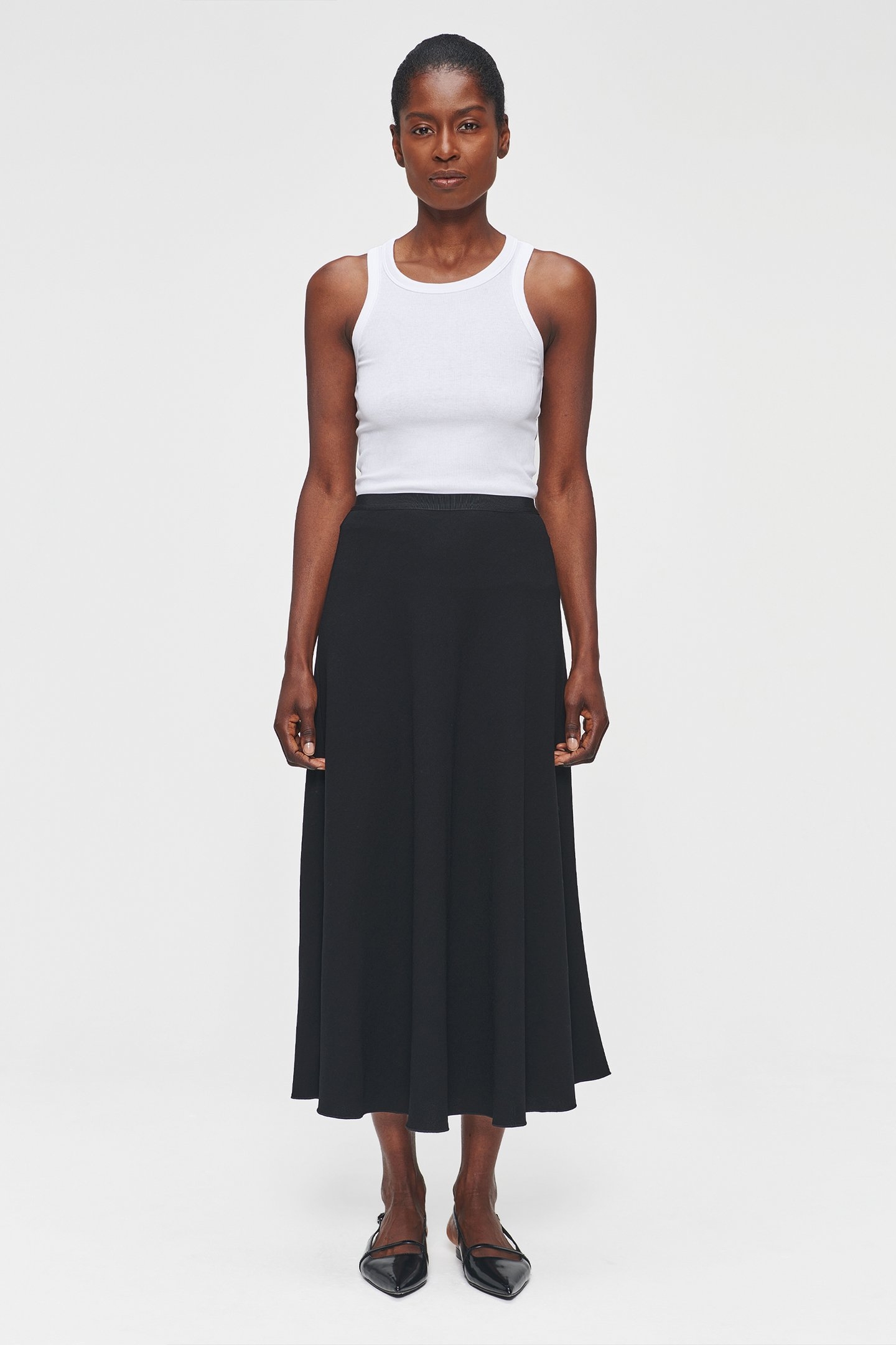 RECYCLED POLY SWAN SKIRT BLACK 3