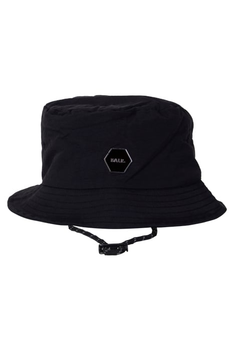 UNISEX HEXLINE BADGE BUCKET HAT JET BLACK 1