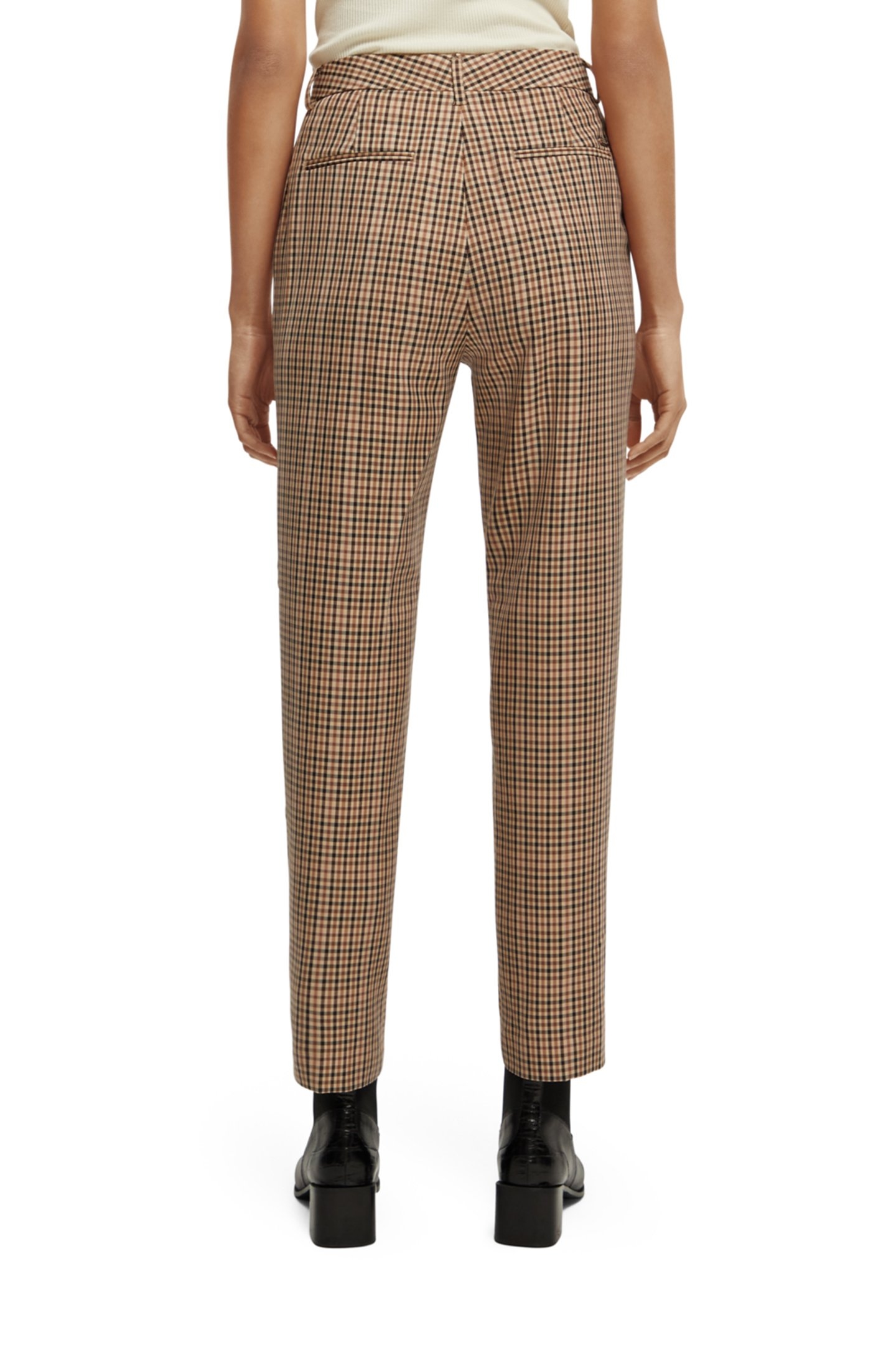 LOWRY - MID RISE SLIM TROUSERS IN YARN DYE CHECK COMBO X 2