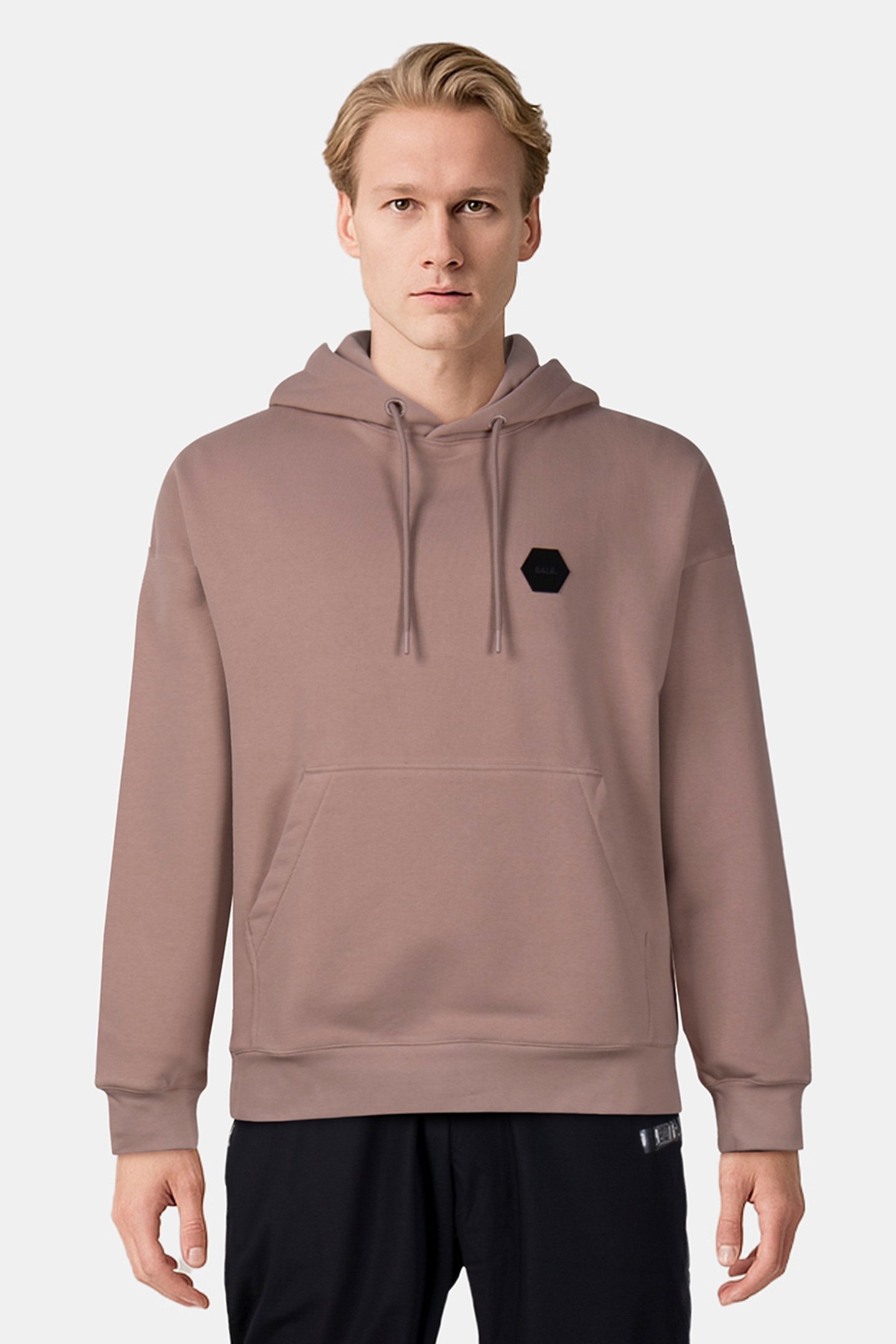 HEX LOGO BOX HOODIE WARM TAUPE 1