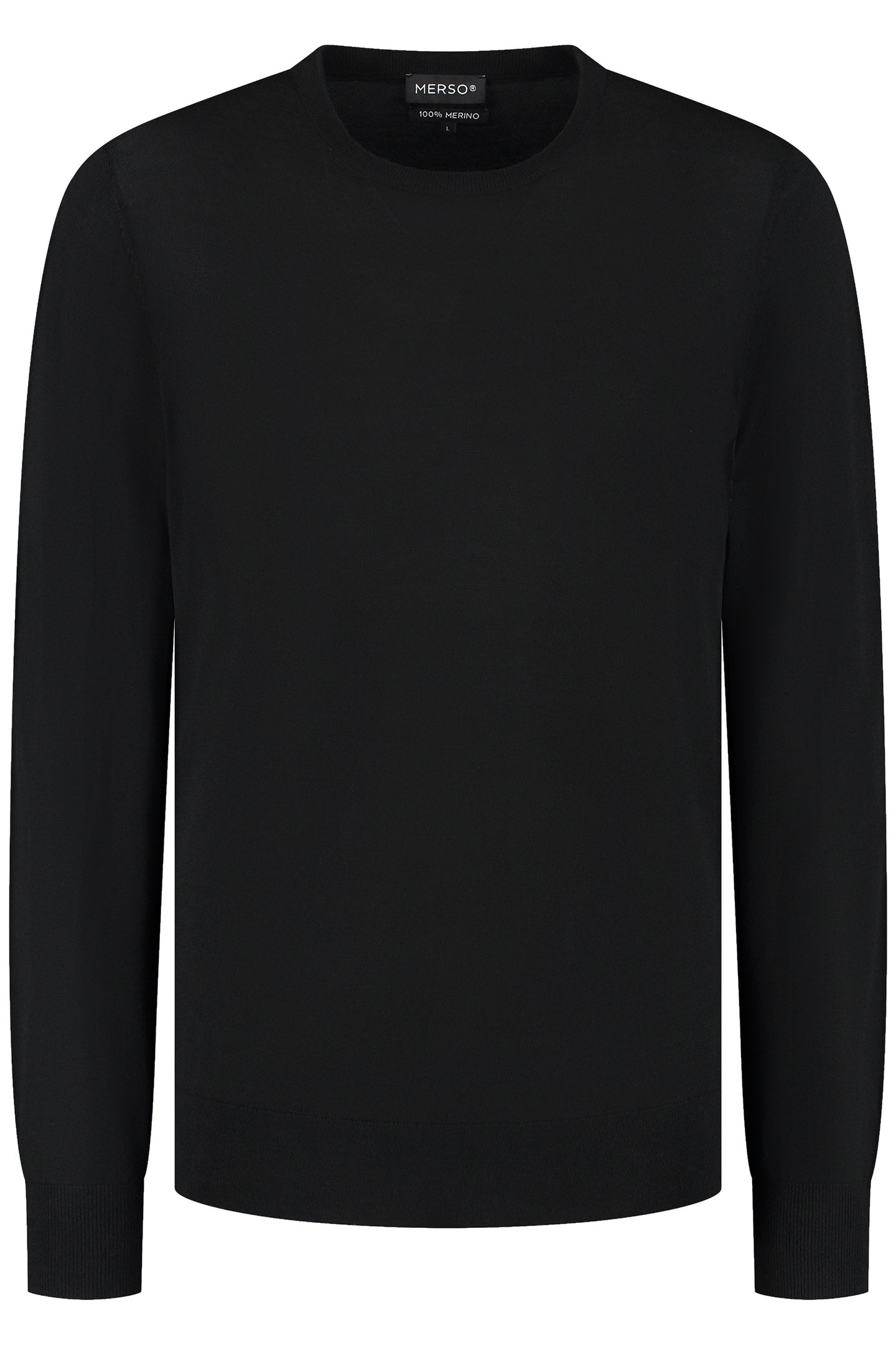 CREW NECK 100% MERINO BASALT BLACK 2