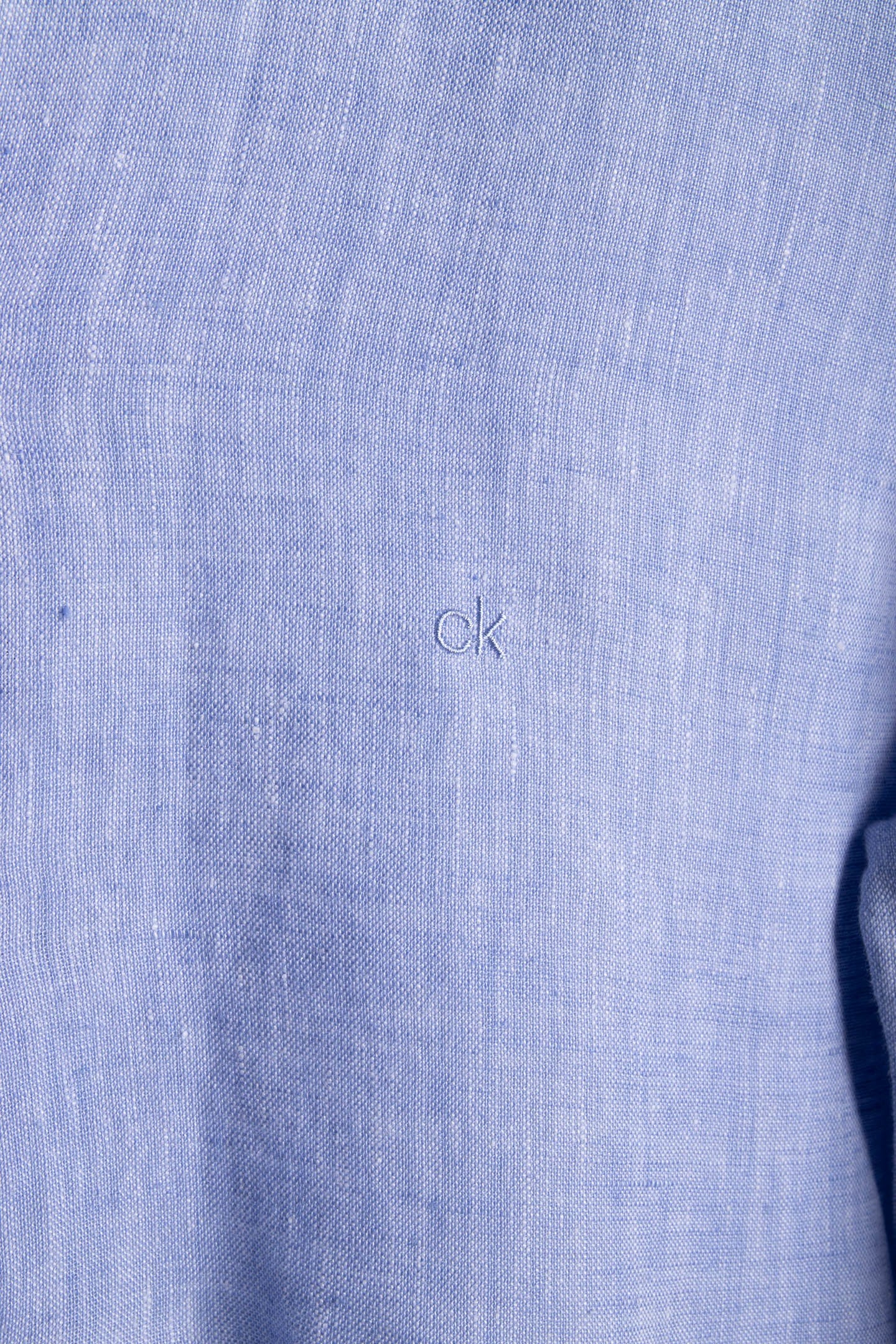 LINEN SOLID SLIM SHIRT BLUE 4