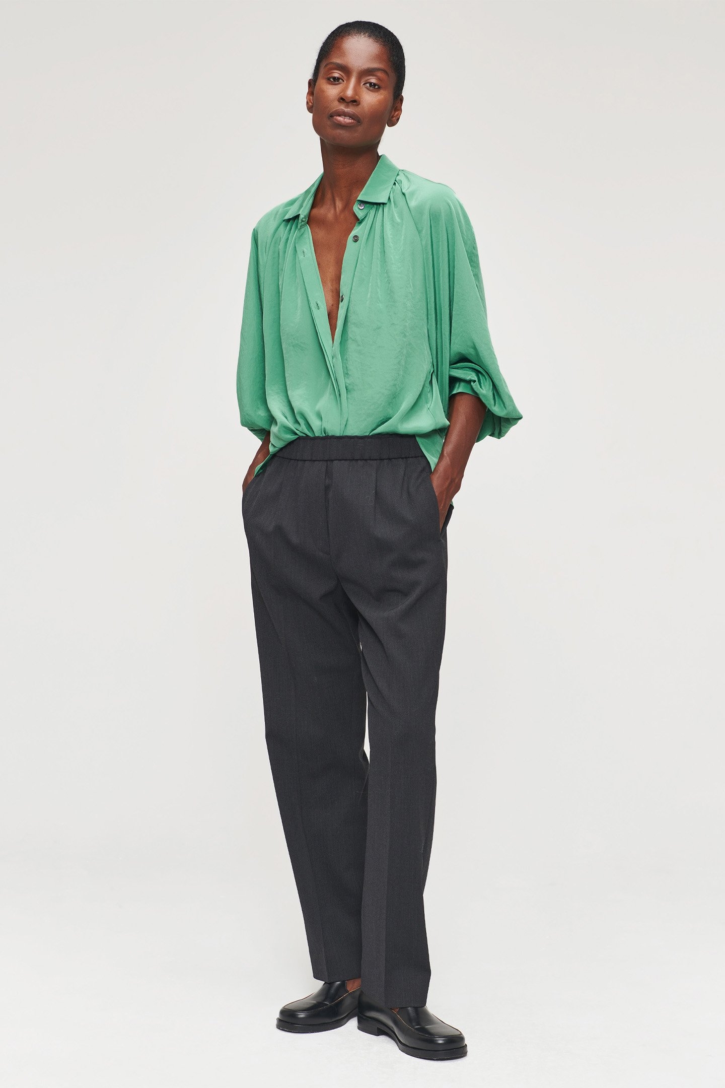 TECHNOSILK OVERSIZED BLOUSE JADE 5